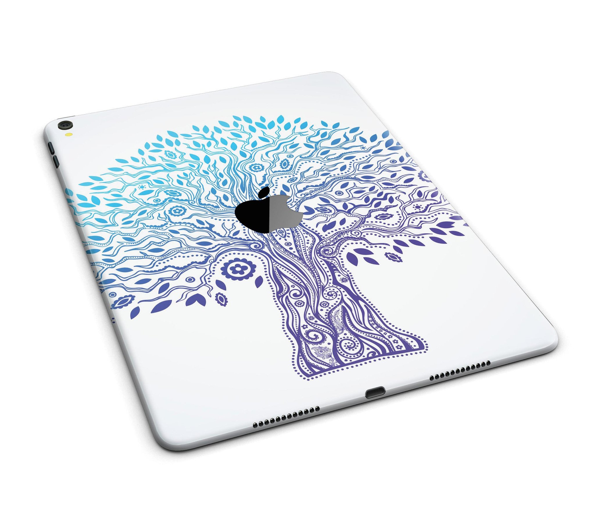 Gradiated Tree of Life Full Body Skin for iPad Pro, showcasing vibrant colors and intricate design on a sleek device.