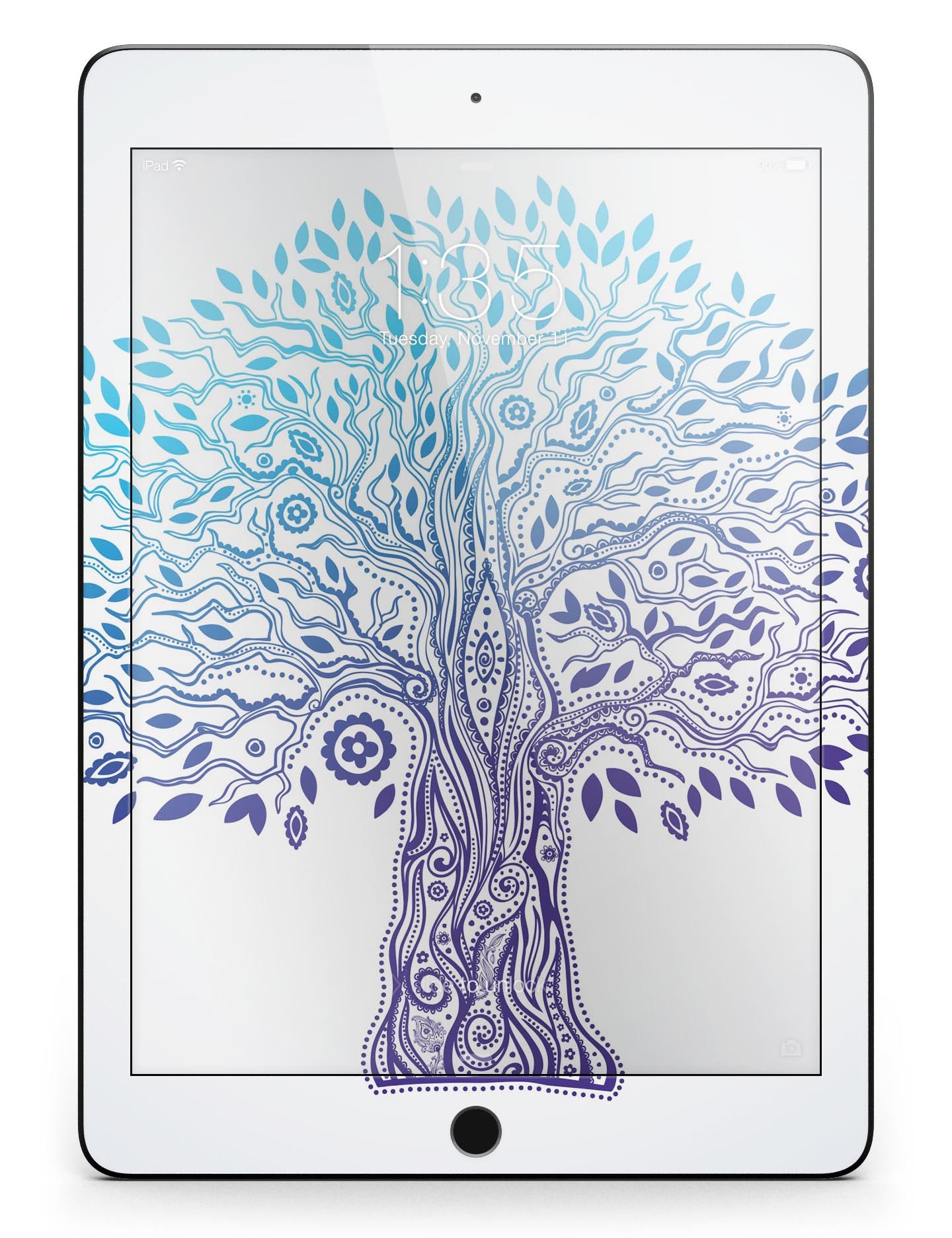 Gradiated Tree of Life Full Body Skin for iPad Pro, showcasing vibrant colors and intricate design on a sleek device.