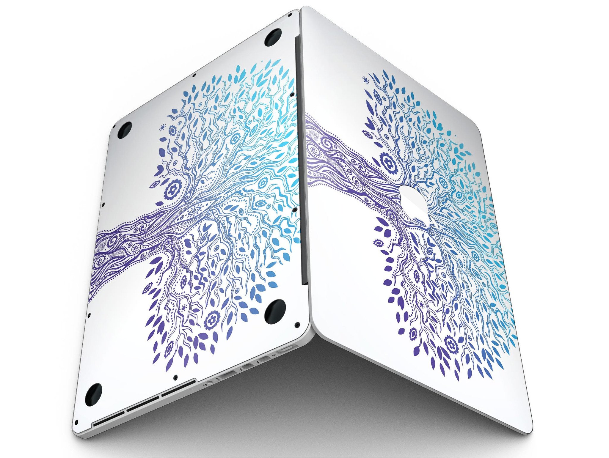 Gradiated Tree of Life skin for MacBook Pro with Retina Display, showcasing vibrant colors and intricate design.