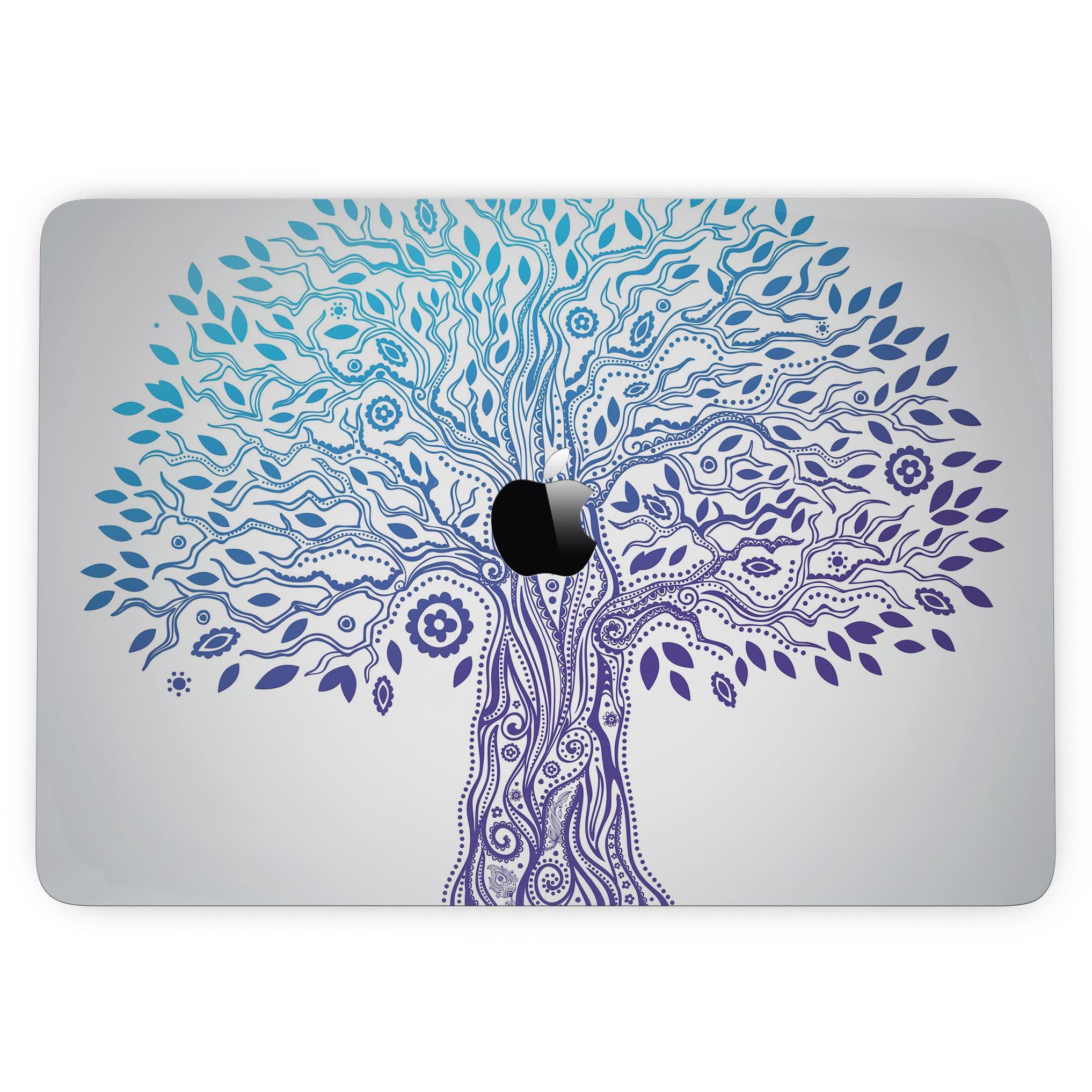 Gradiated Tree of Life skin kit for MacBook Pro with Touch Bar, showcasing vibrant colors and intricate design.