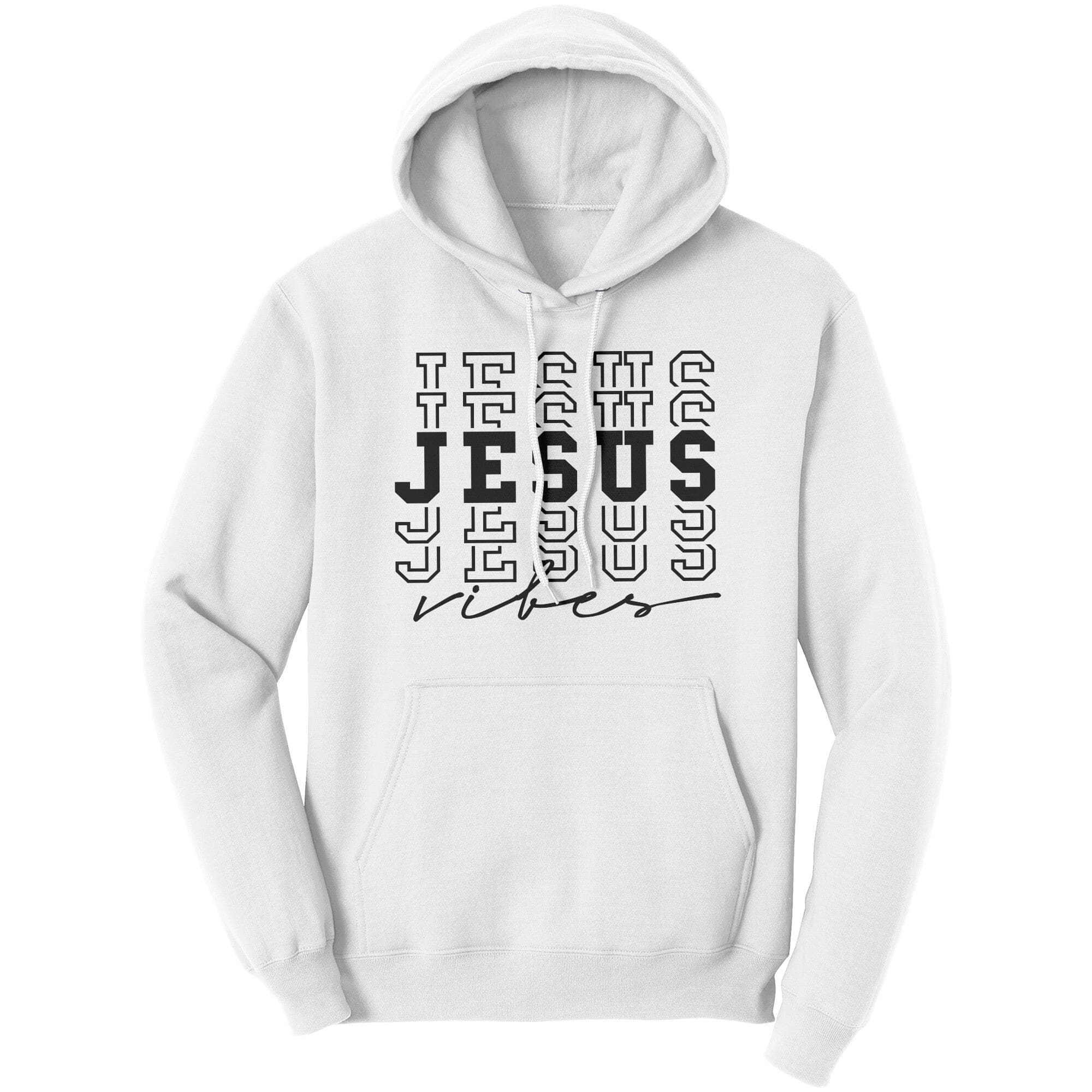 A cozy Graphic Hoodie Sweatshirt featuring a stylish Jesus vibes graphic, made from soft cotton fleece material.