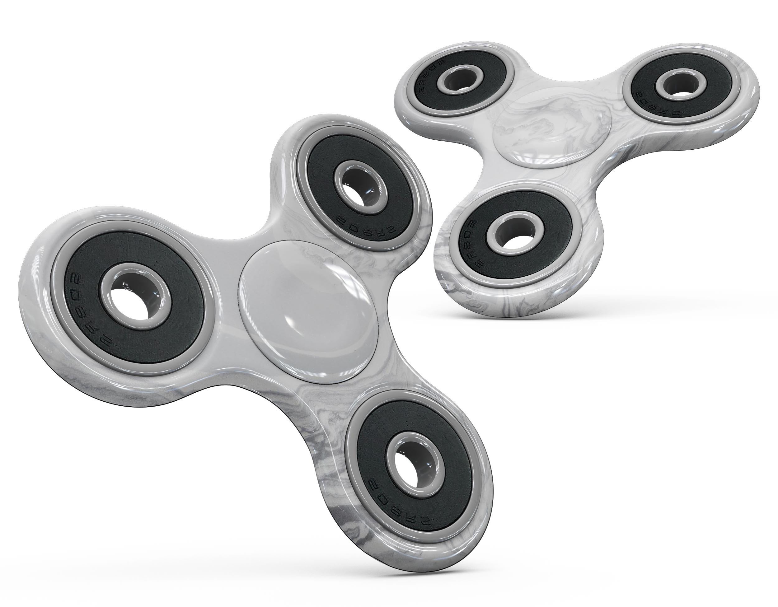 Gray 11 Textured Marble Full-Body Fidget Spinner Skin-Kit showcasing its premium vinyl texture and design.