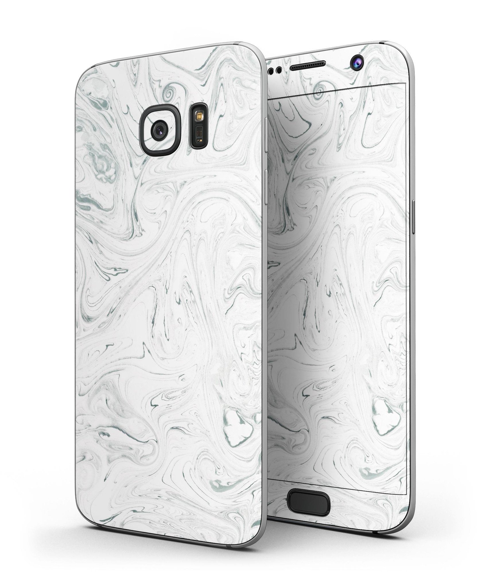 Gray 30 Textured Marble Full Body Skin-Kit for Samsung Galaxy S7, showcasing its stylish design and premium vinyl material.