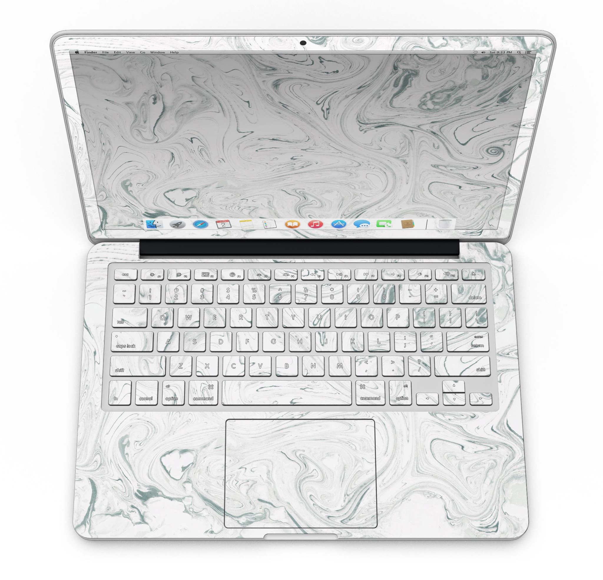 Gray 30 Textured Marble skin for MacBook Pro with Retina Display, showcasing a stylish and protective design.