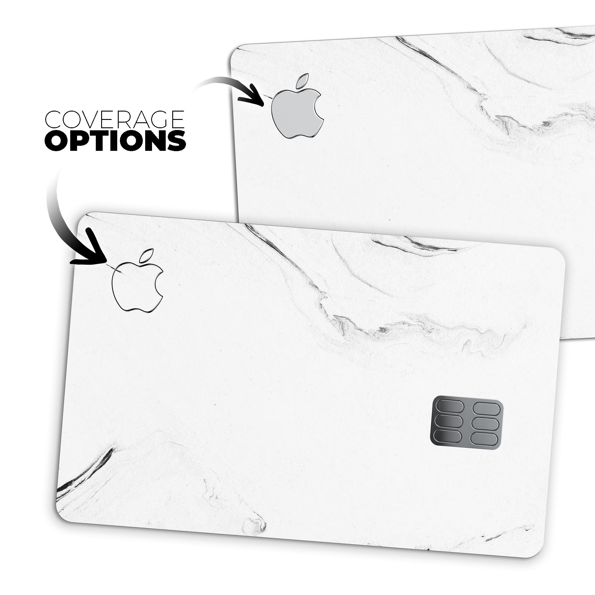 Gray 319 Textured Marble decal skin for Apple Card, showcasing its premium design and protective features.