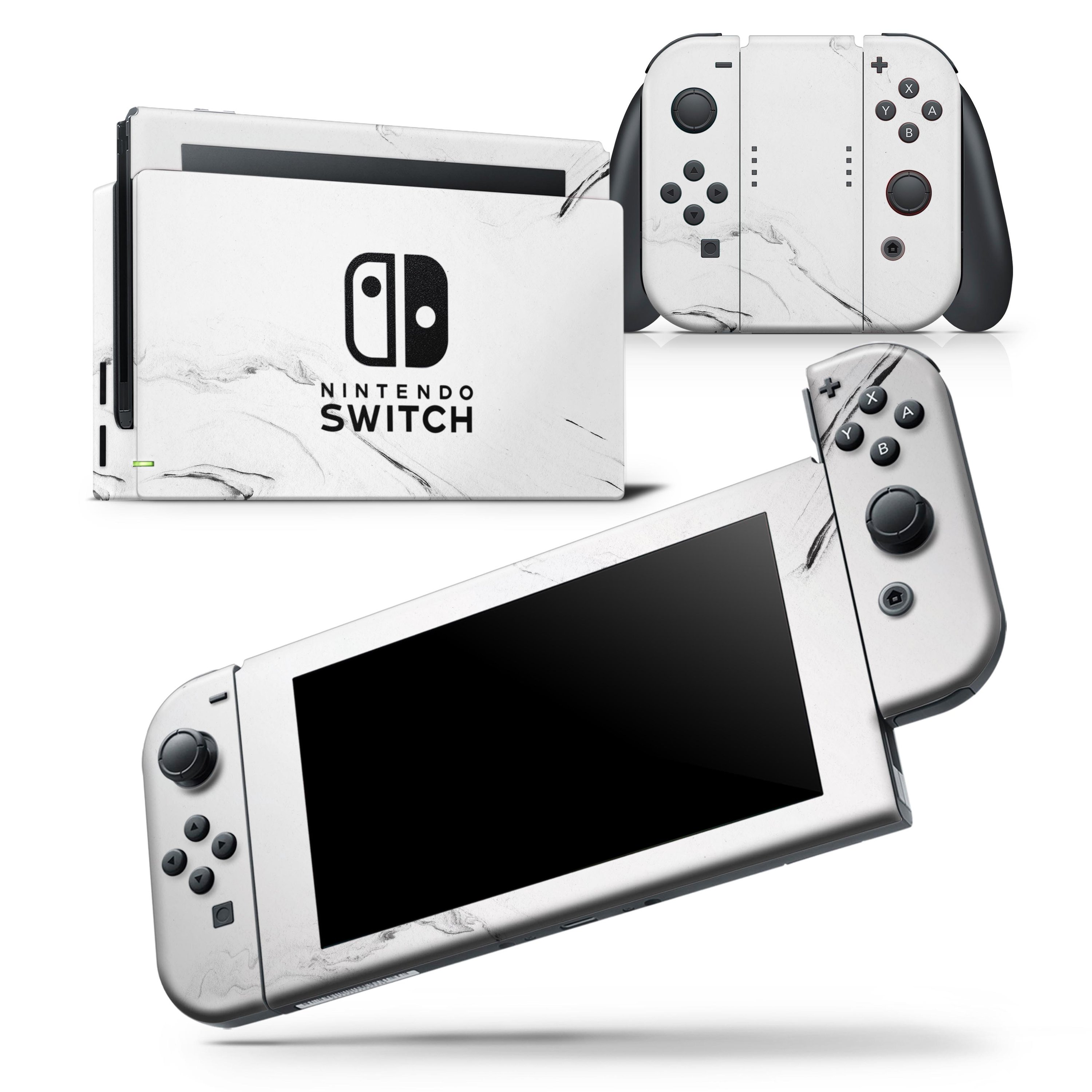 Gray 319 Textured Marble skin wrap decal for Nintendo Switch Lite, showcasing a stylish marble design that fits snugly on the console.