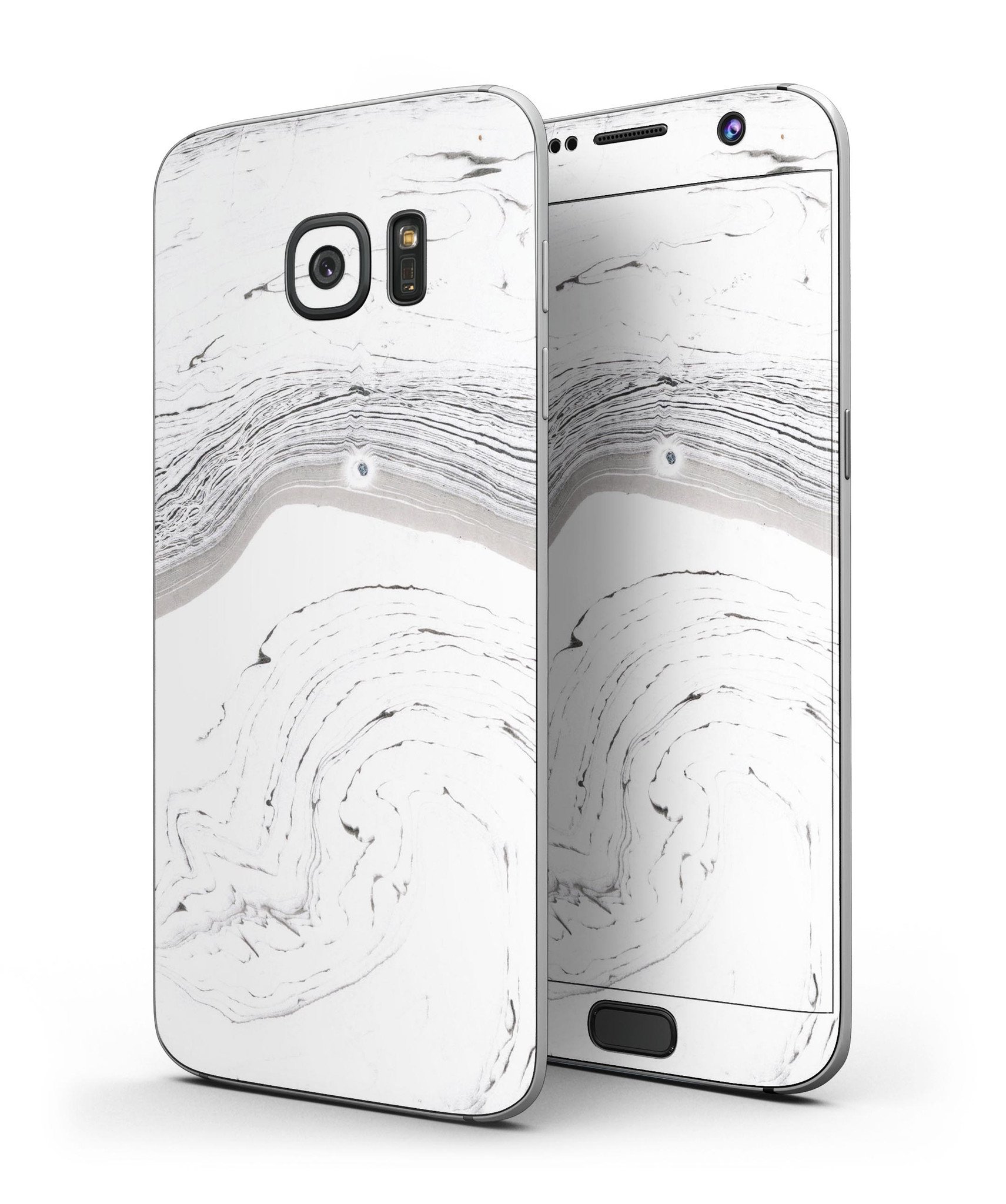 Gray 47 Textured Marble Skin-Kit for Samsung Galaxy S7, showcasing a stylish marble design with a premium vinyl finish.