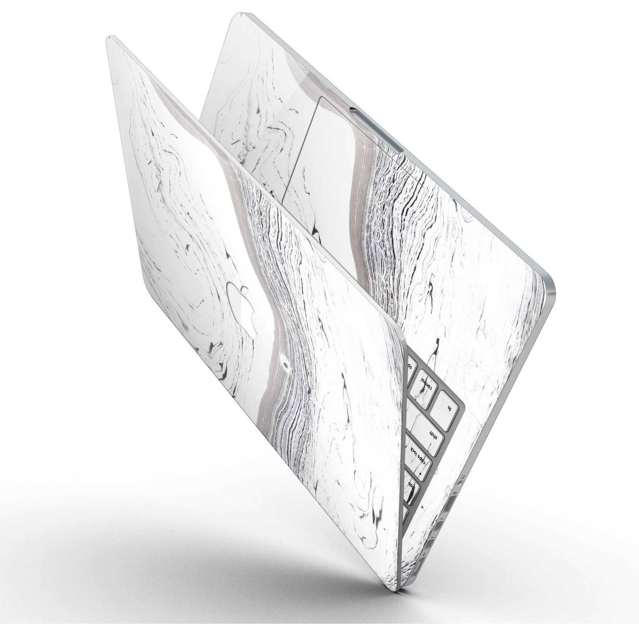 Gray 47 Textured Marble skin applied to a MacBook Pro with Retina Display, showcasing its stylish design and premium finish.