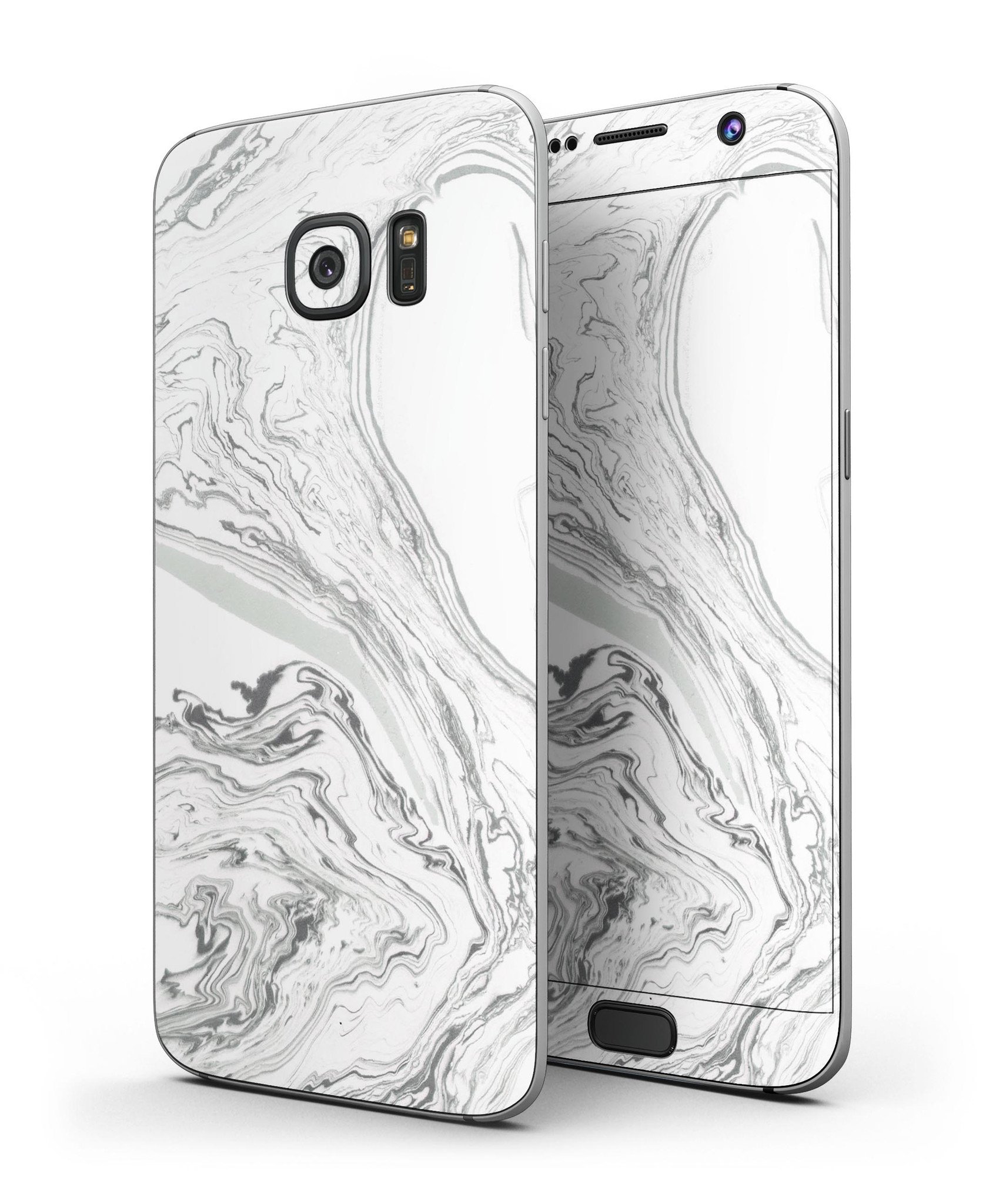 Gray 50 Textured Marble Skin-Kit for Samsung Galaxy S7, showcasing a stylish design with a premium vinyl finish.