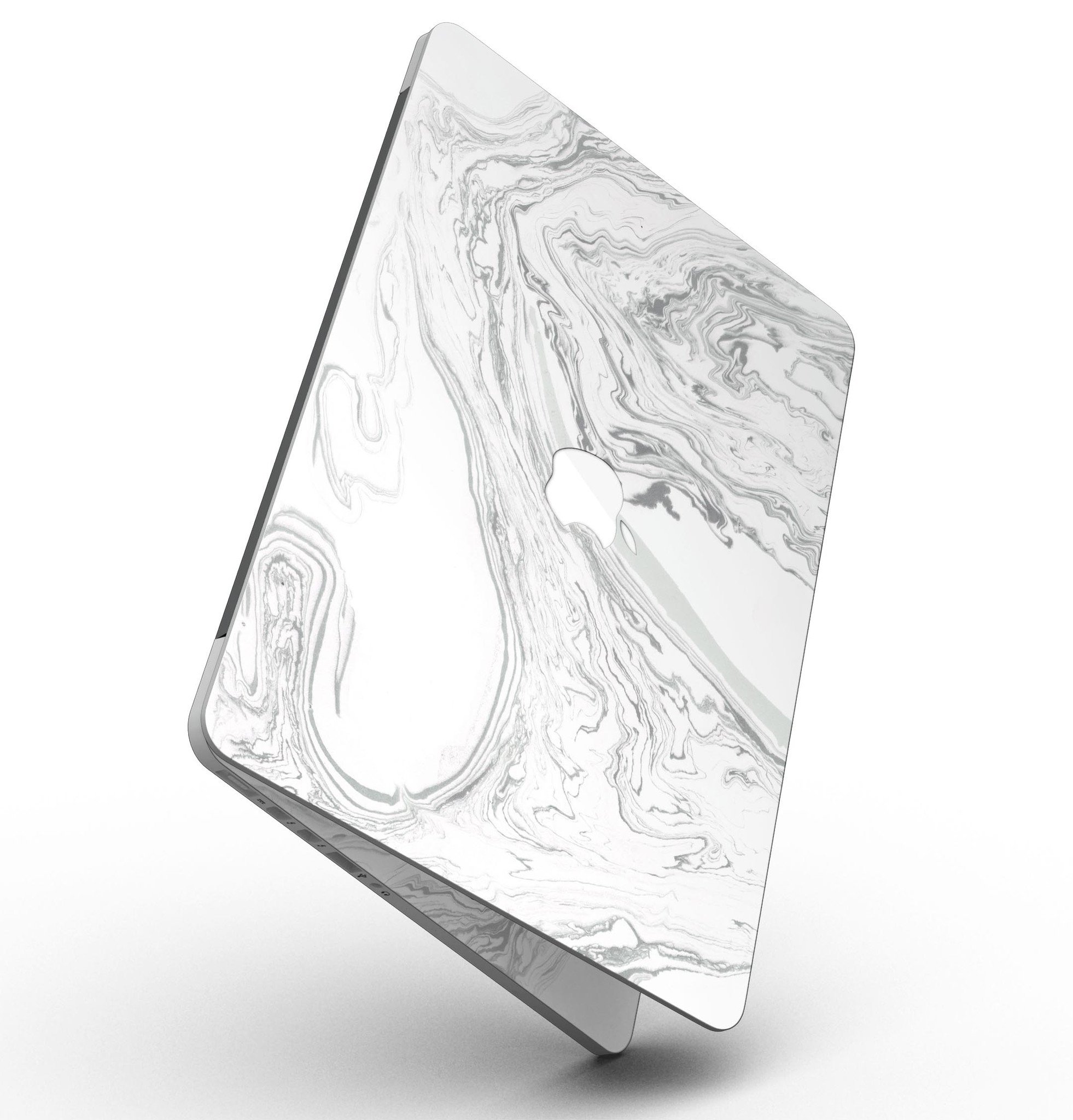 Gray 50 Textured Marble skin for MacBook Pro with Retina Display, showcasing a stylish design that protects the device.