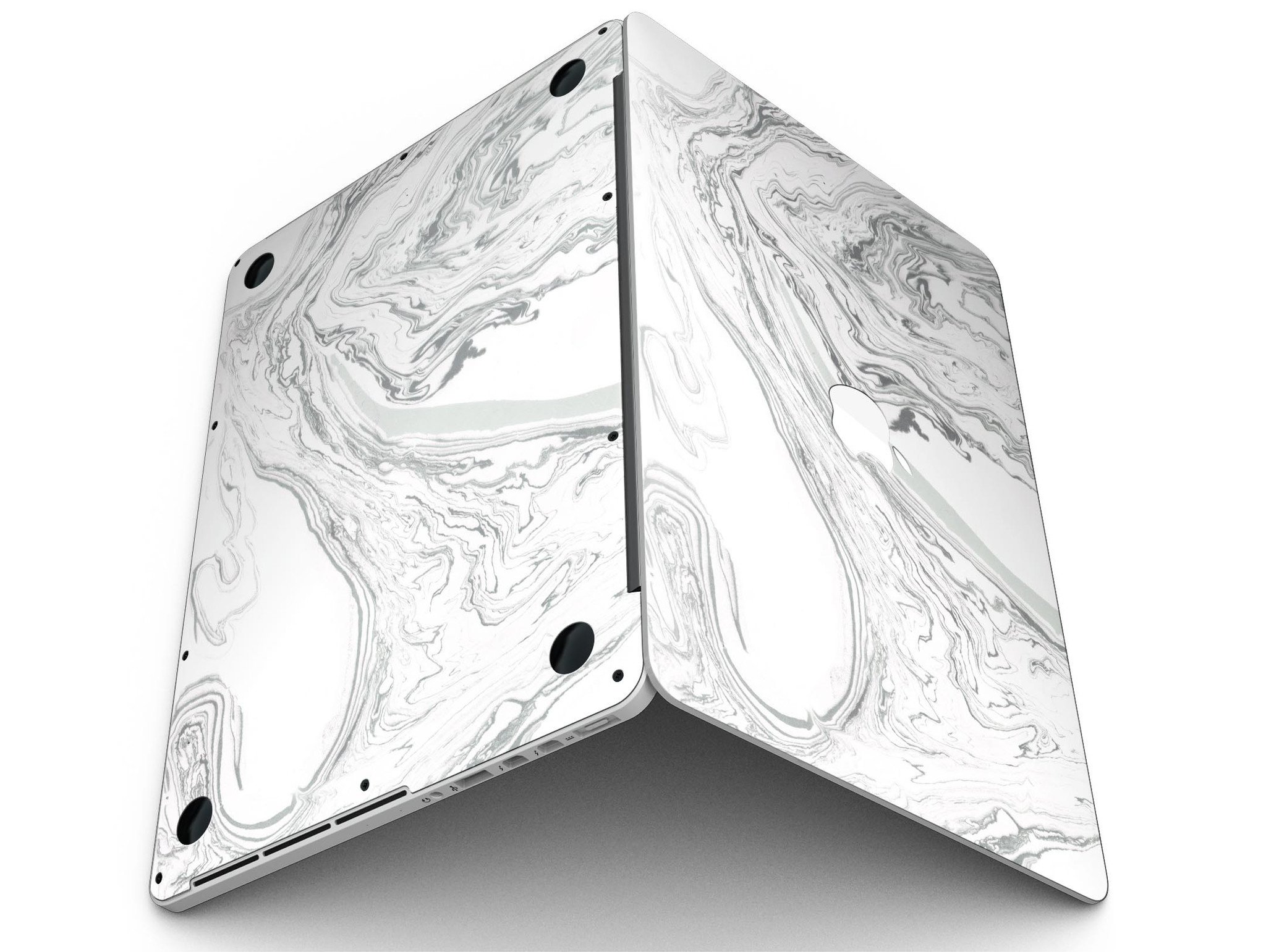 Gray 50 Textured Marble skin for MacBook Pro with Retina Display, showcasing a stylish design that protects the device.