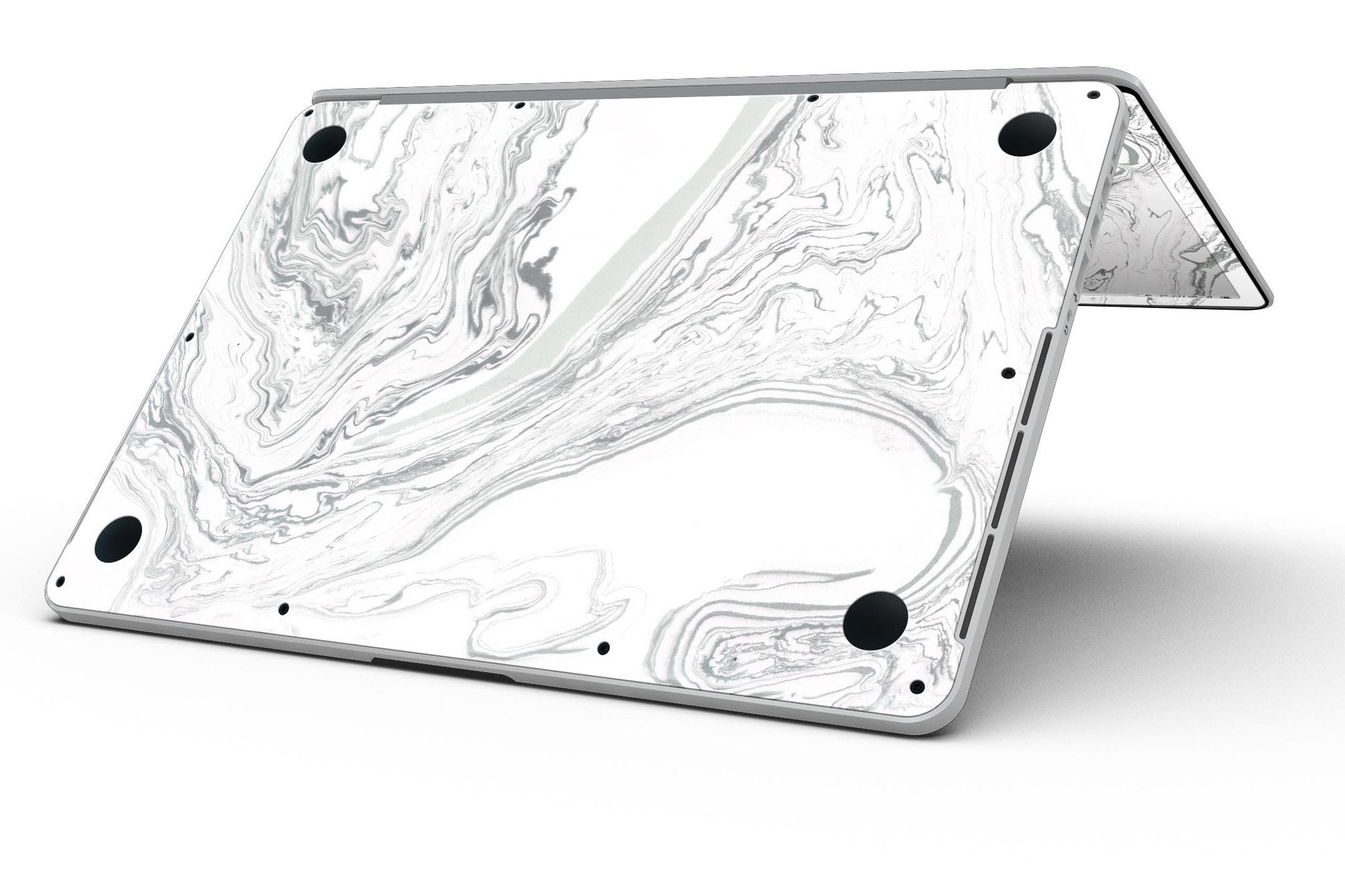 Gray 50 Textured Marble skin for MacBook Pro with Retina Display, showcasing a stylish design that protects the device.