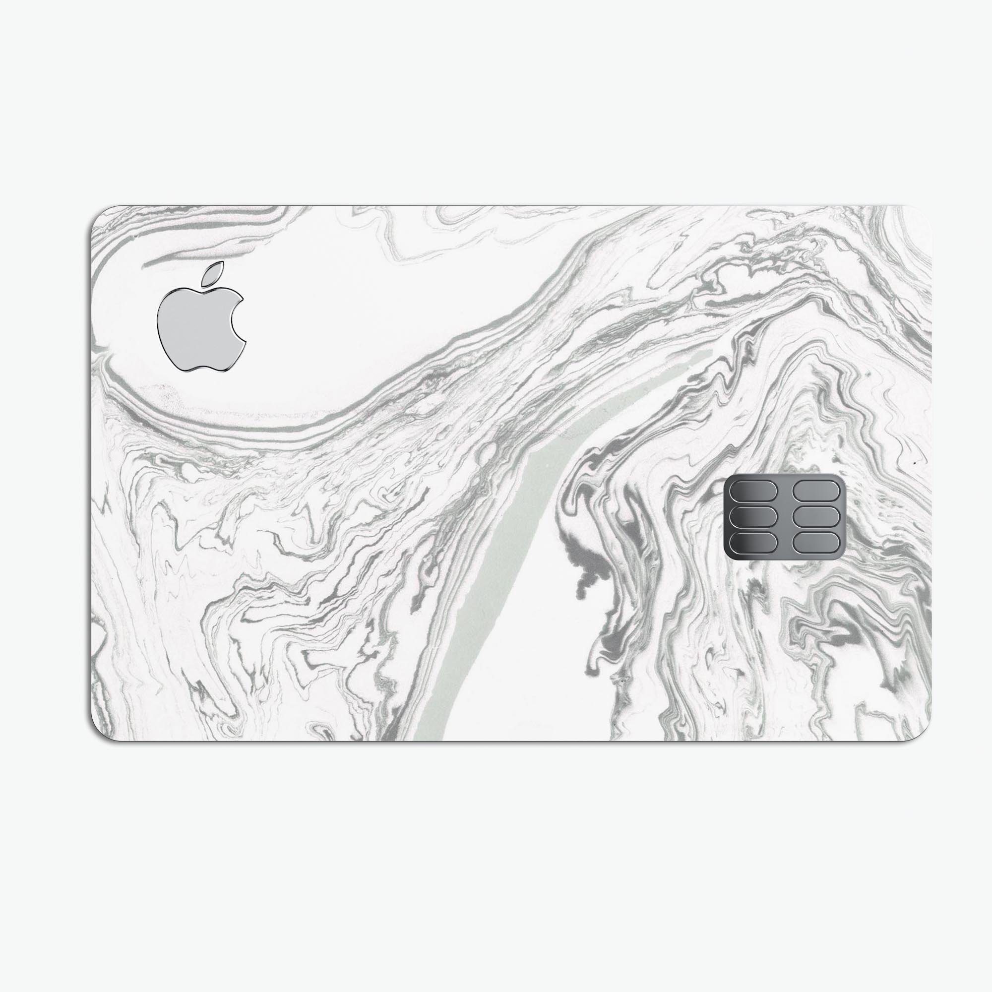 Gray 50 Textured Marble skin decal for Apple Card, showcasing its premium design and protective features.