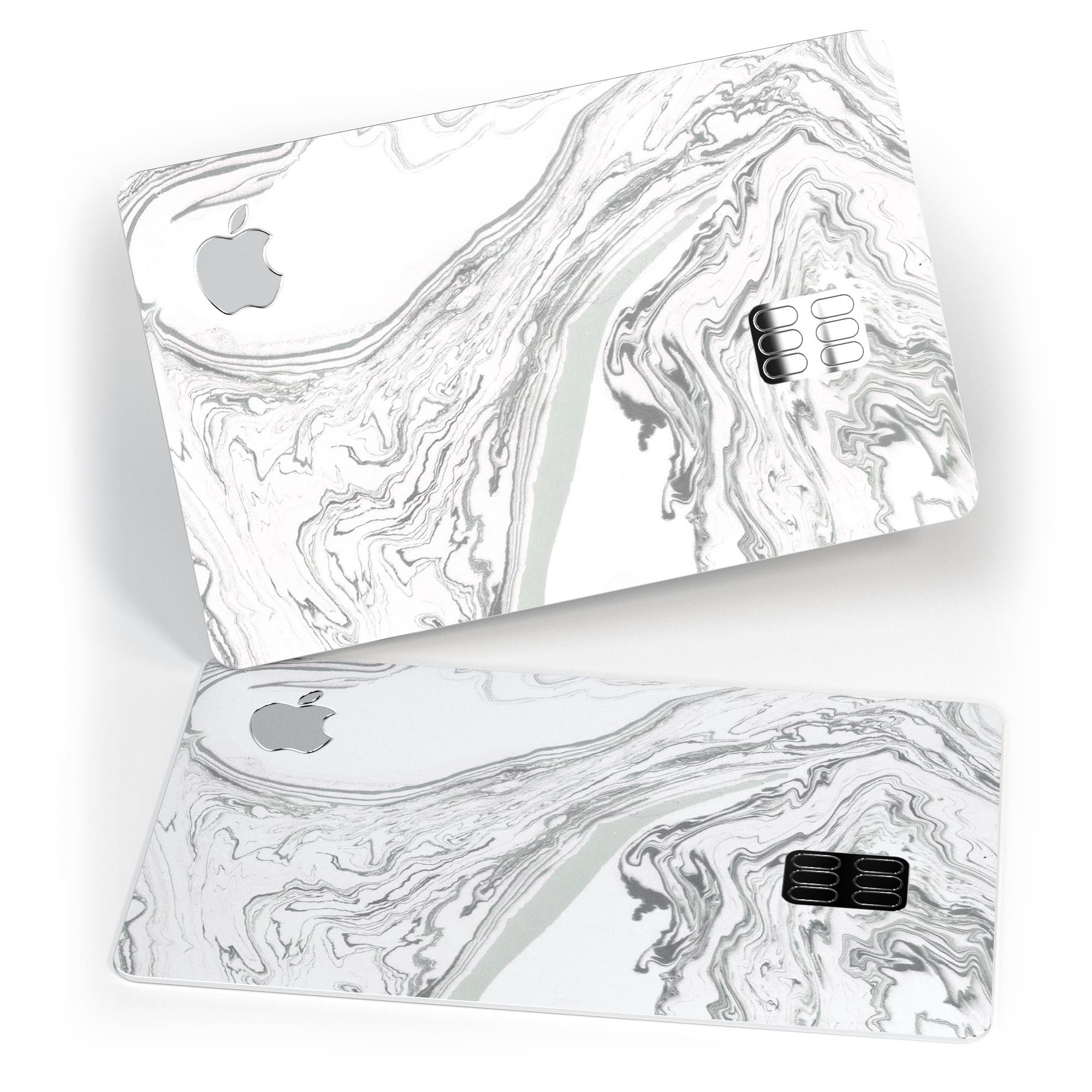 Gray 50 Textured Marble skin decal for Apple Card, showcasing its premium design and protective features.