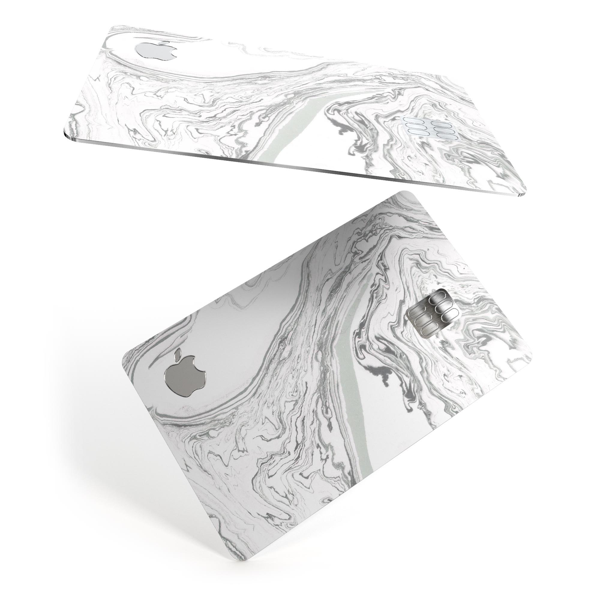 Gray 50 Textured Marble skin decal for Apple Card, showcasing its premium design and protective features.