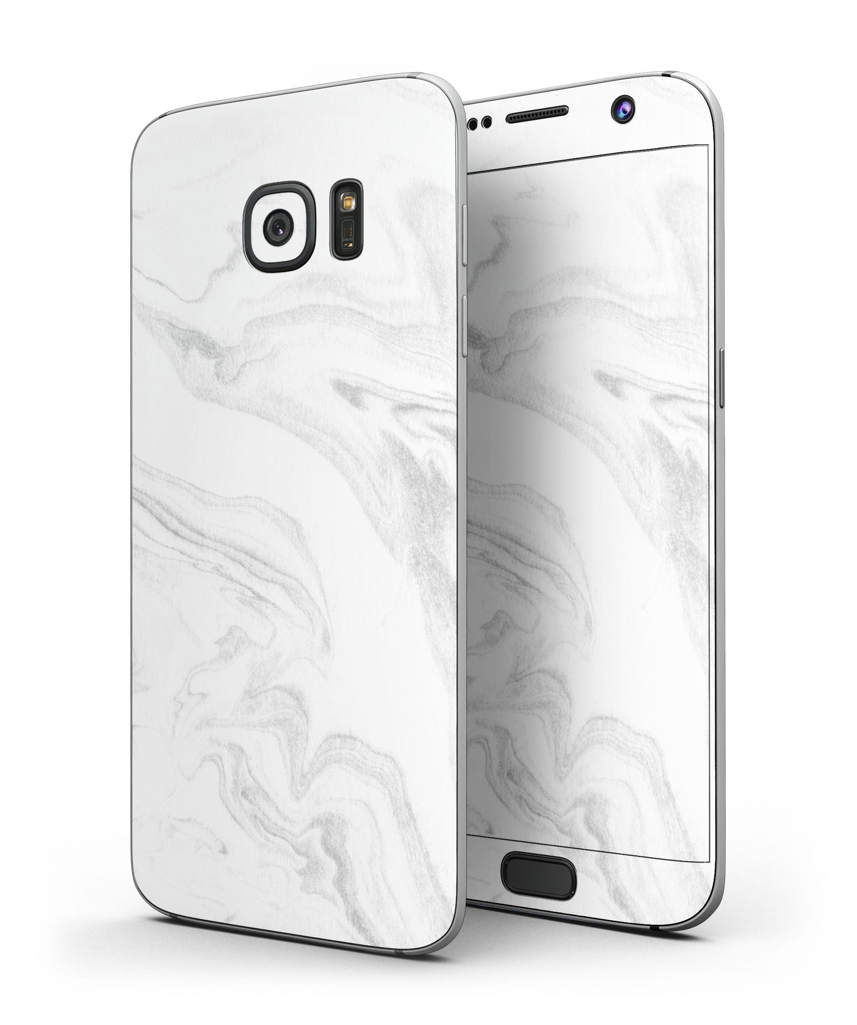 Gray 65 Textured Marble Skin-Kit for Samsung Galaxy S7, showcasing a sleek design and premium vinyl material.