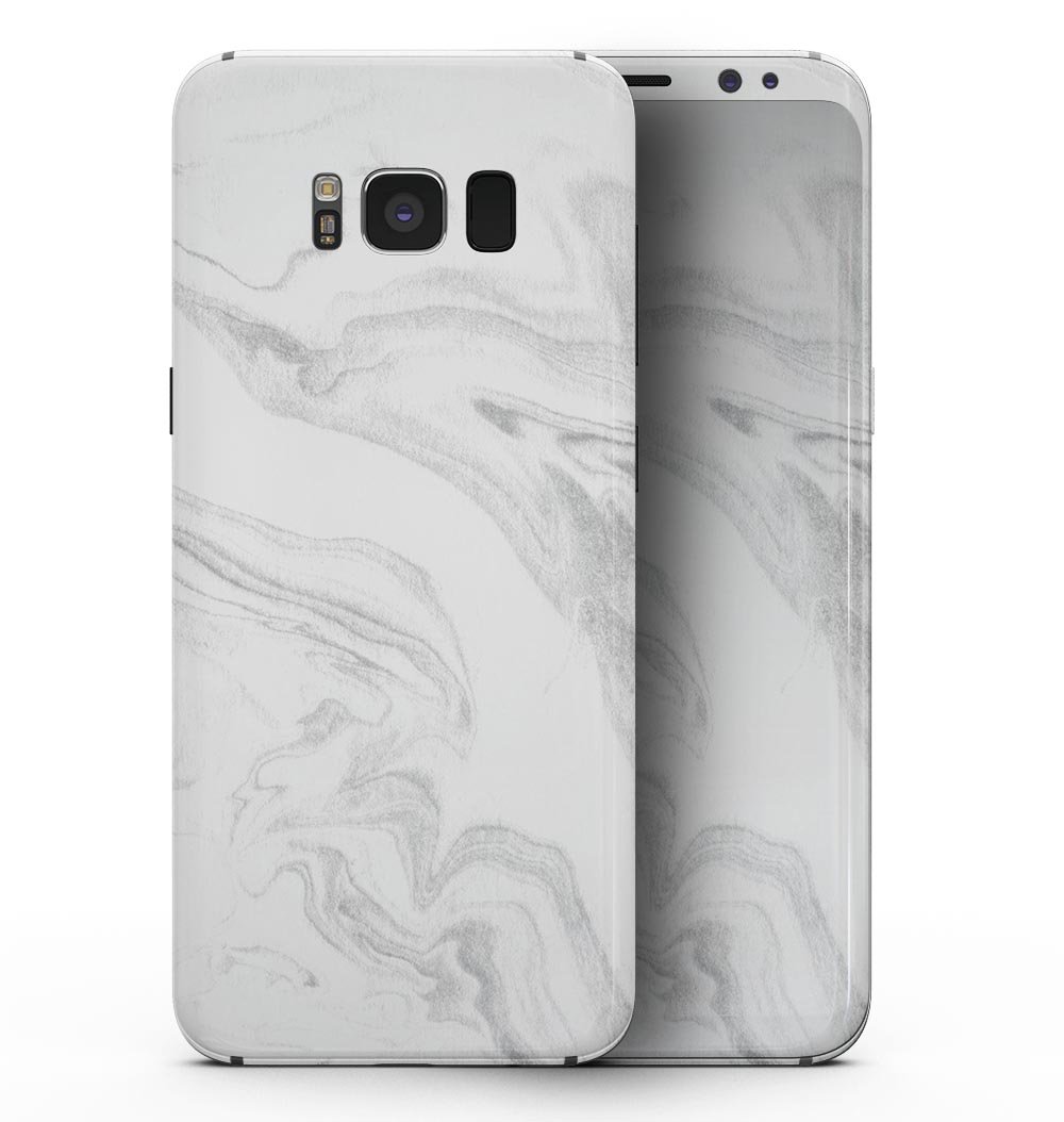 Gray 65 Textured Marble skin kit for Samsung Galaxy S8, showcasing its premium vinyl material and stylish design.