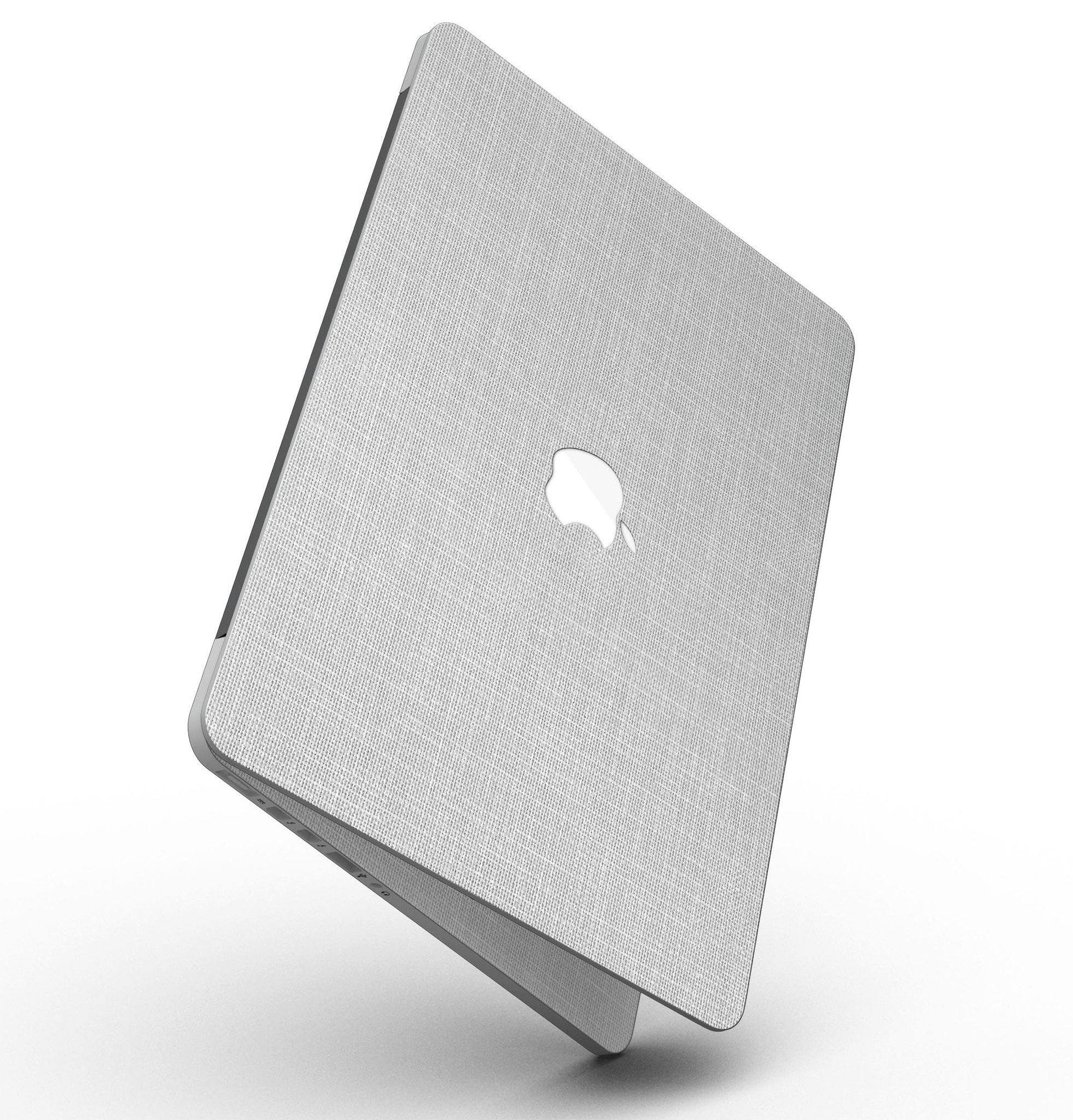 Gray and White Scratched Fabric skin for MacBook Pro with Retina Display, showcasing a stylish design that protects the device.