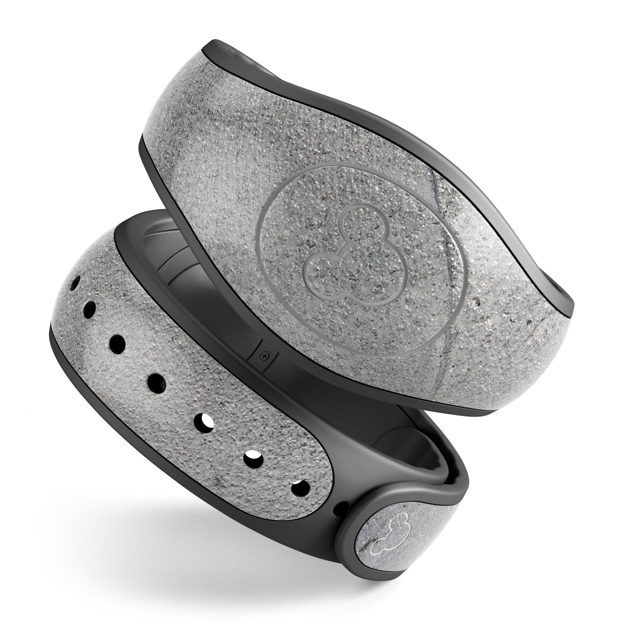 Gray Cracked Concrete decal skin wrap kit for Disney Magic Band, showcasing a stylish and trendy design.