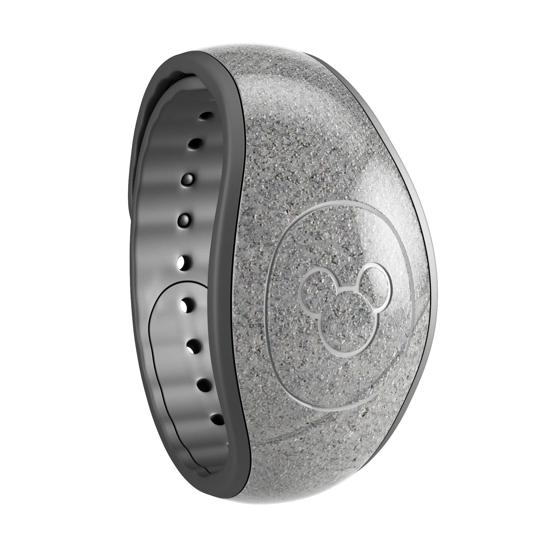 Gray Cracked Concrete decal skin wrap kit for Disney Magic Band, showcasing a stylish and trendy design.