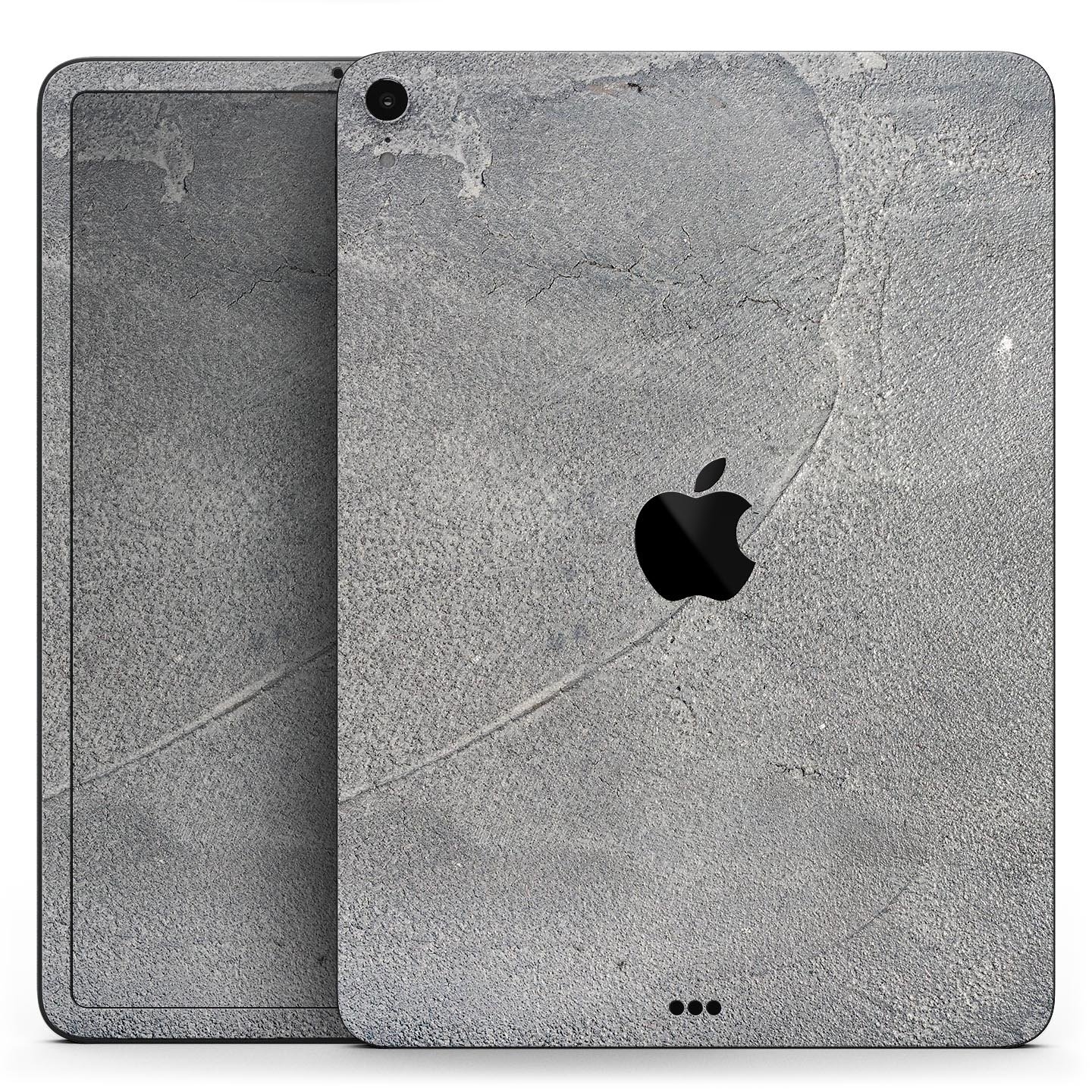 Gray Cracked Concrete Full Body Skin Decal for Apple iPad Pro, showcasing a stylish and protective design.