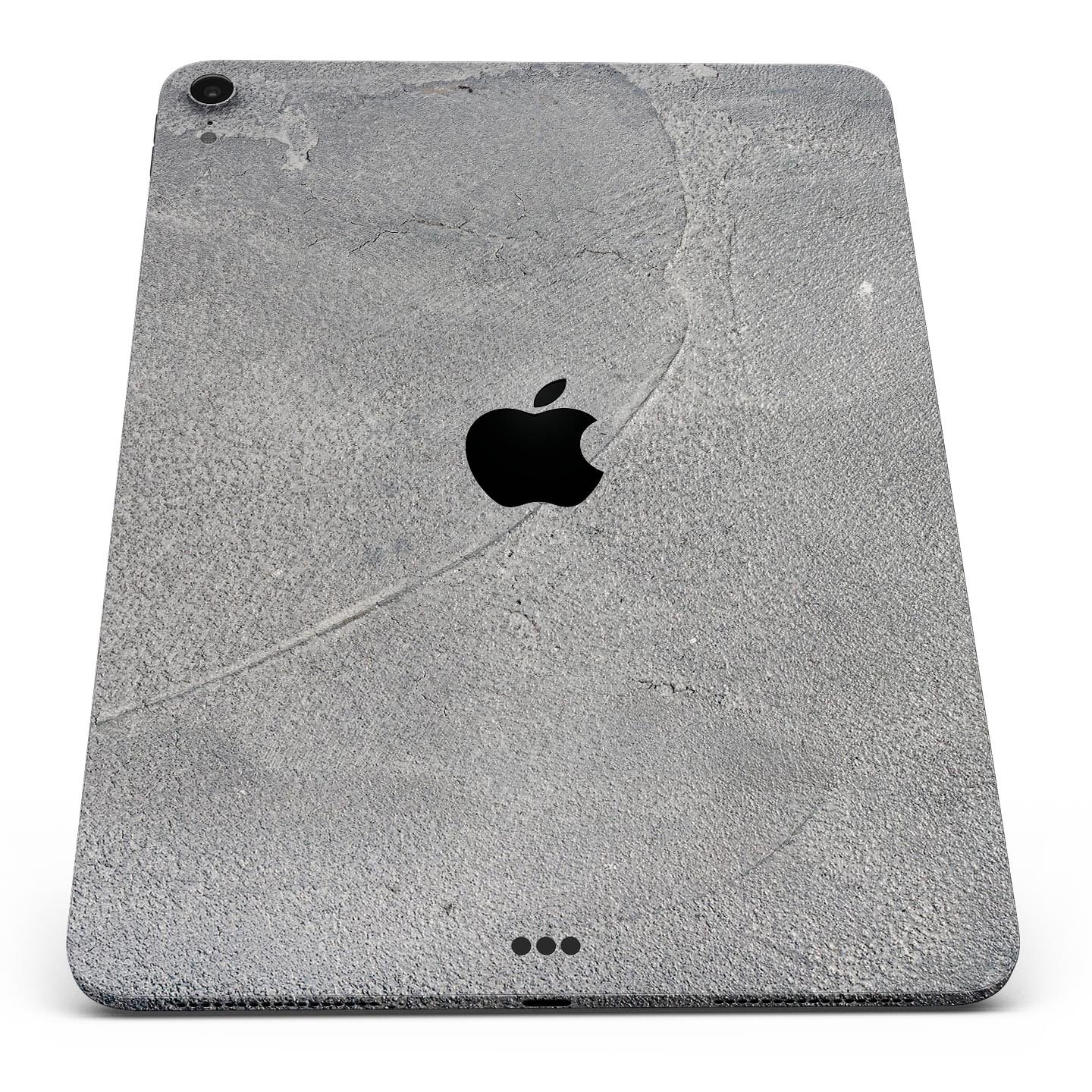 Gray Cracked Concrete Full Body Skin Decal for Apple iPad Pro, showcasing a stylish and protective design.