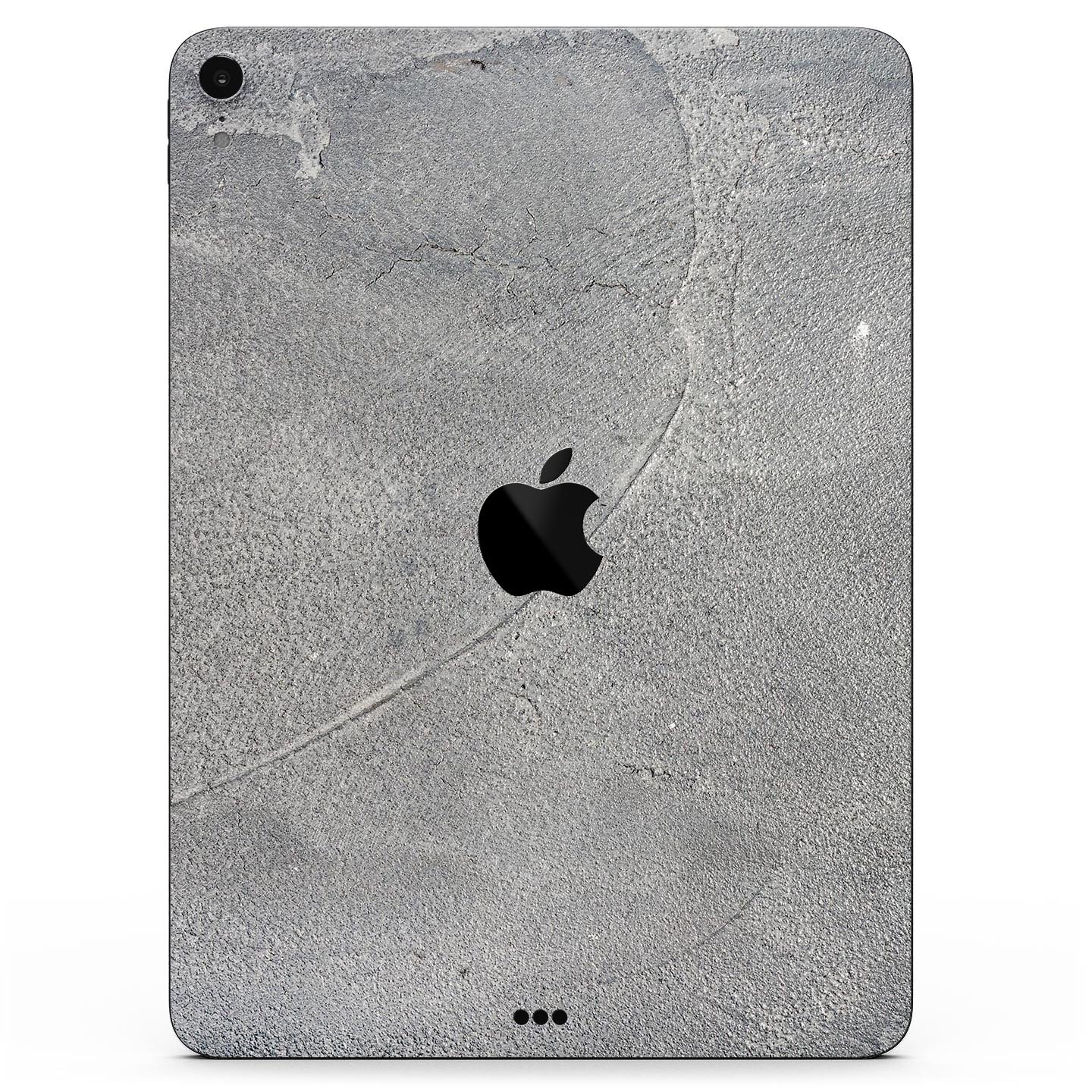 Gray Cracked Concrete Full Body Skin Decal for Apple iPad Pro, showcasing a stylish and protective design.