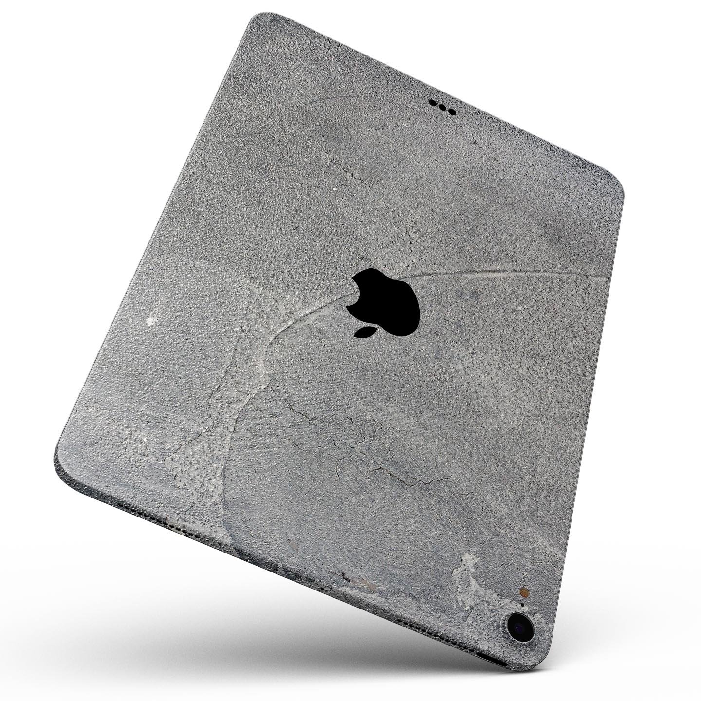 Gray Cracked Concrete Full Body Skin Decal for Apple iPad Pro, showcasing a stylish and protective design.