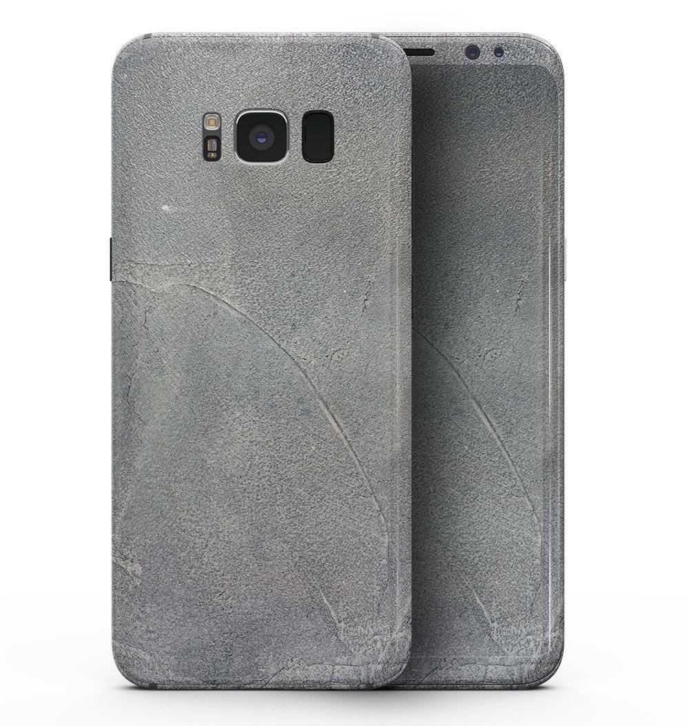 Gray Cracked Concrete Full-Body Skin Kit for Samsung Galaxy S8, showcasing a stylish and protective vinyl design.