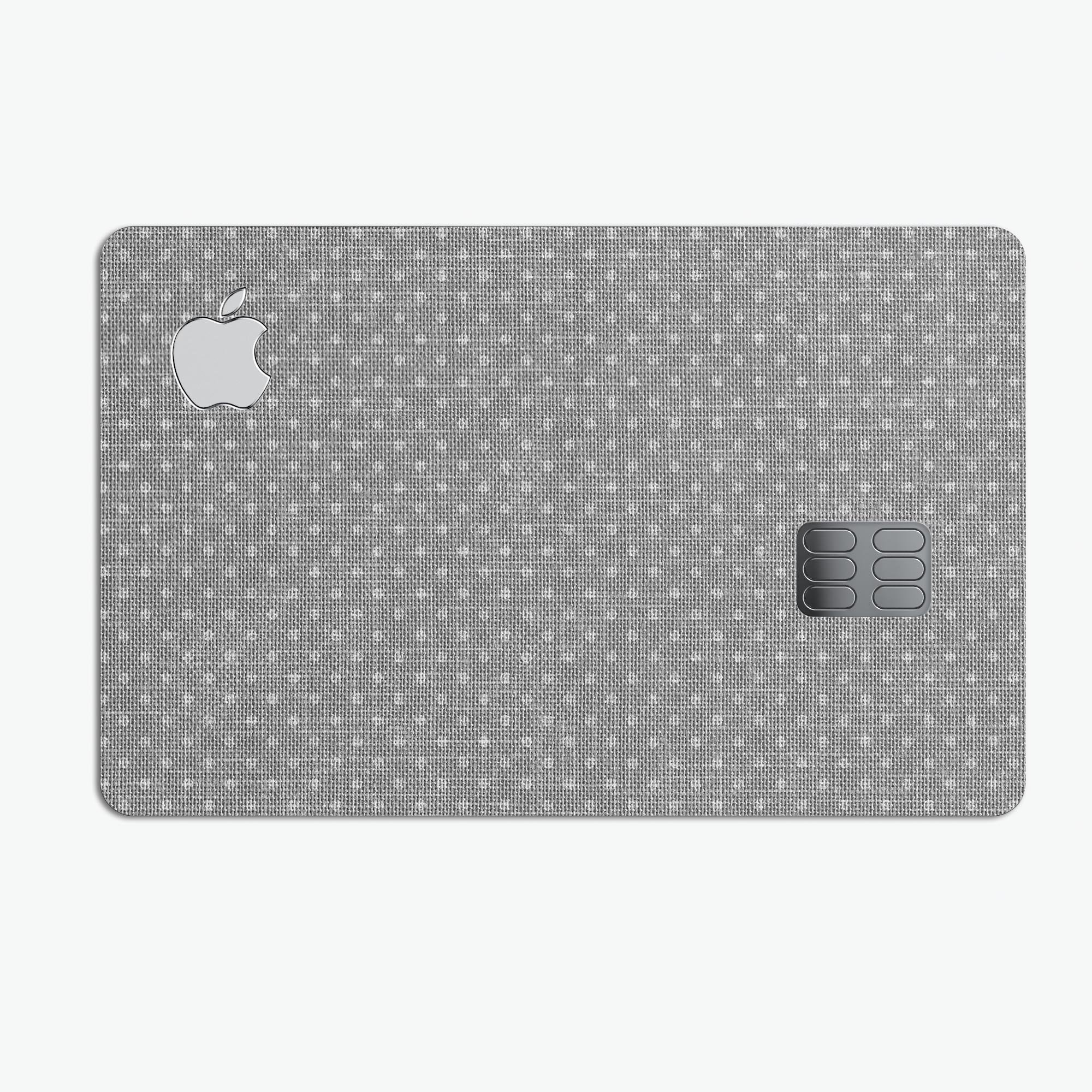 Gray Micro Dot Protective Decal for Apple Card, showcasing its premium vinyl texture and design.