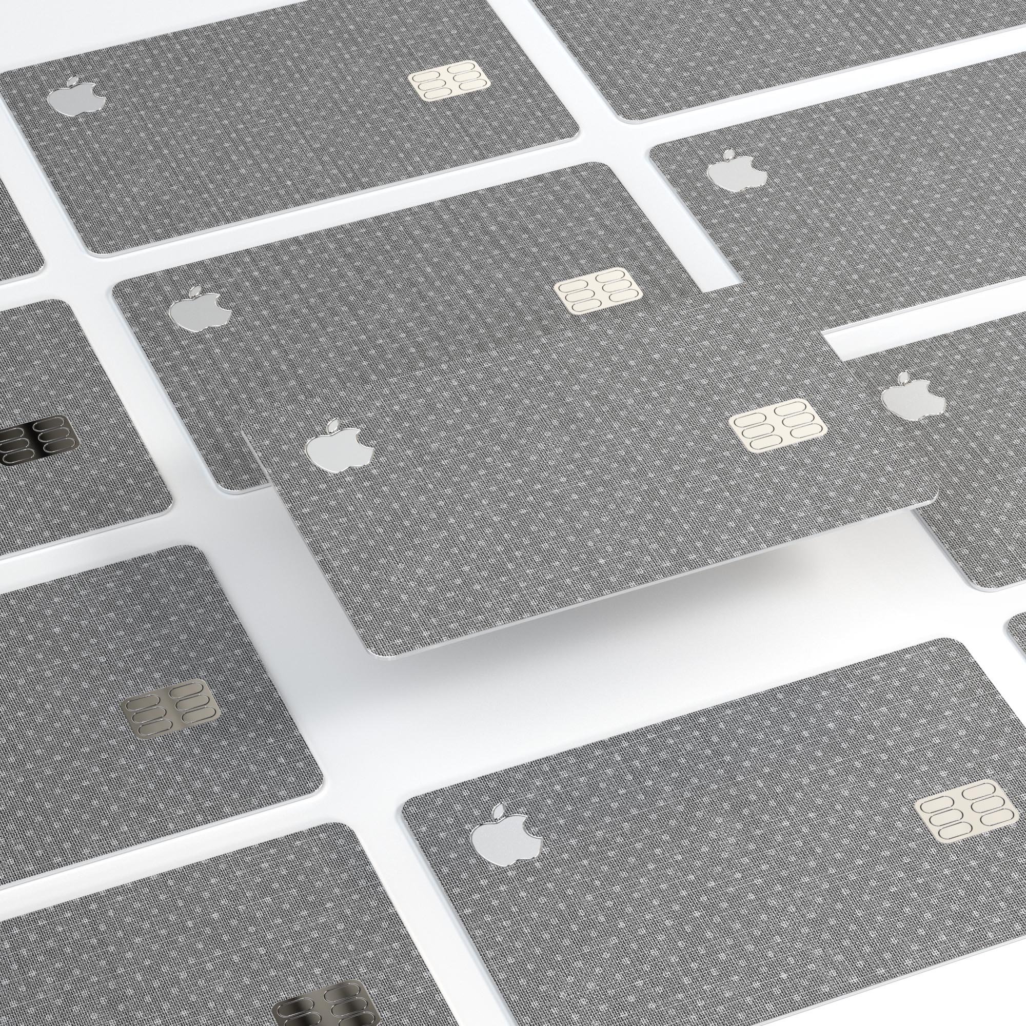 Gray Micro Dot Protective Decal for Apple Card, showcasing its premium vinyl texture and design.