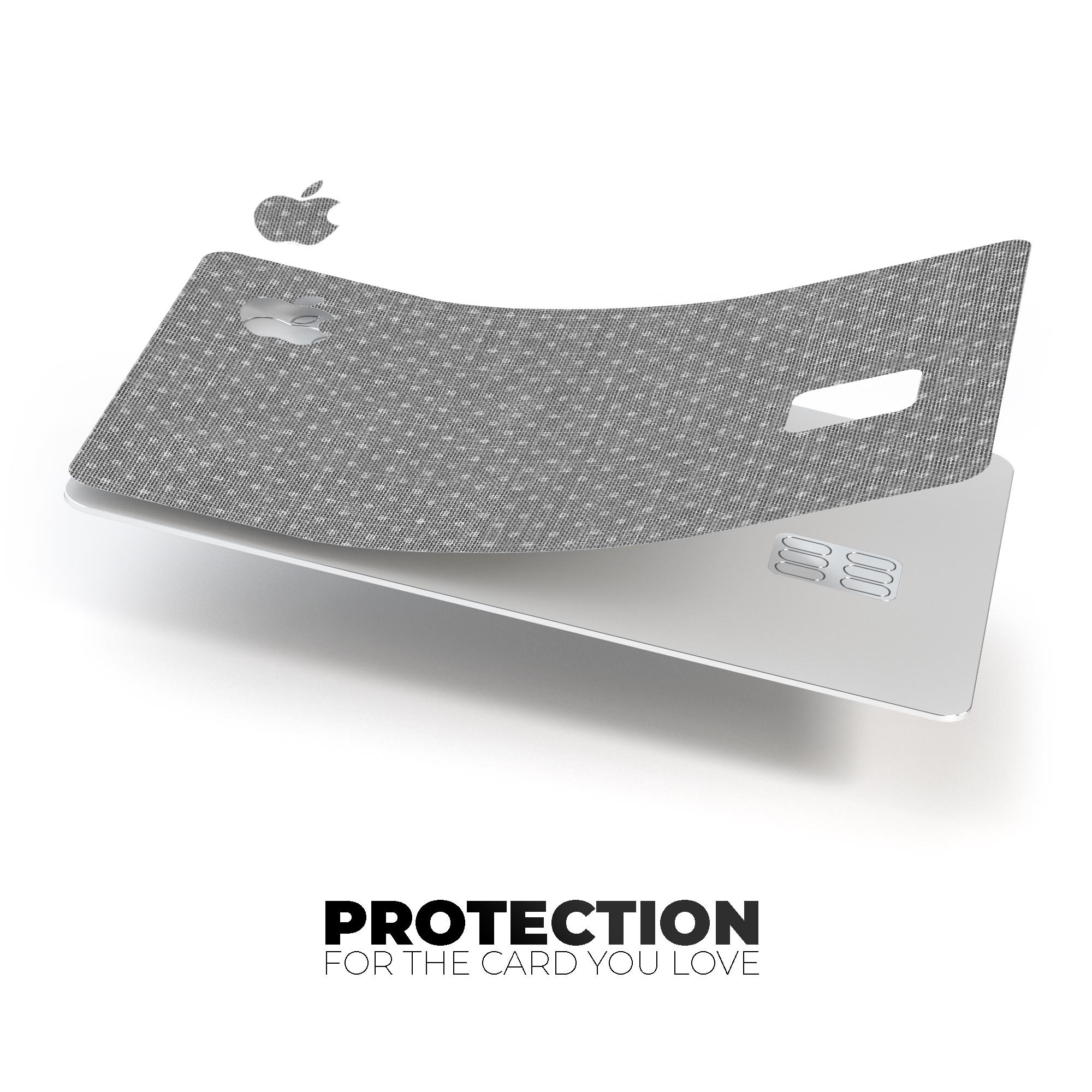 Gray Micro Dot Protective Decal for Apple Card, showcasing its premium vinyl texture and design.