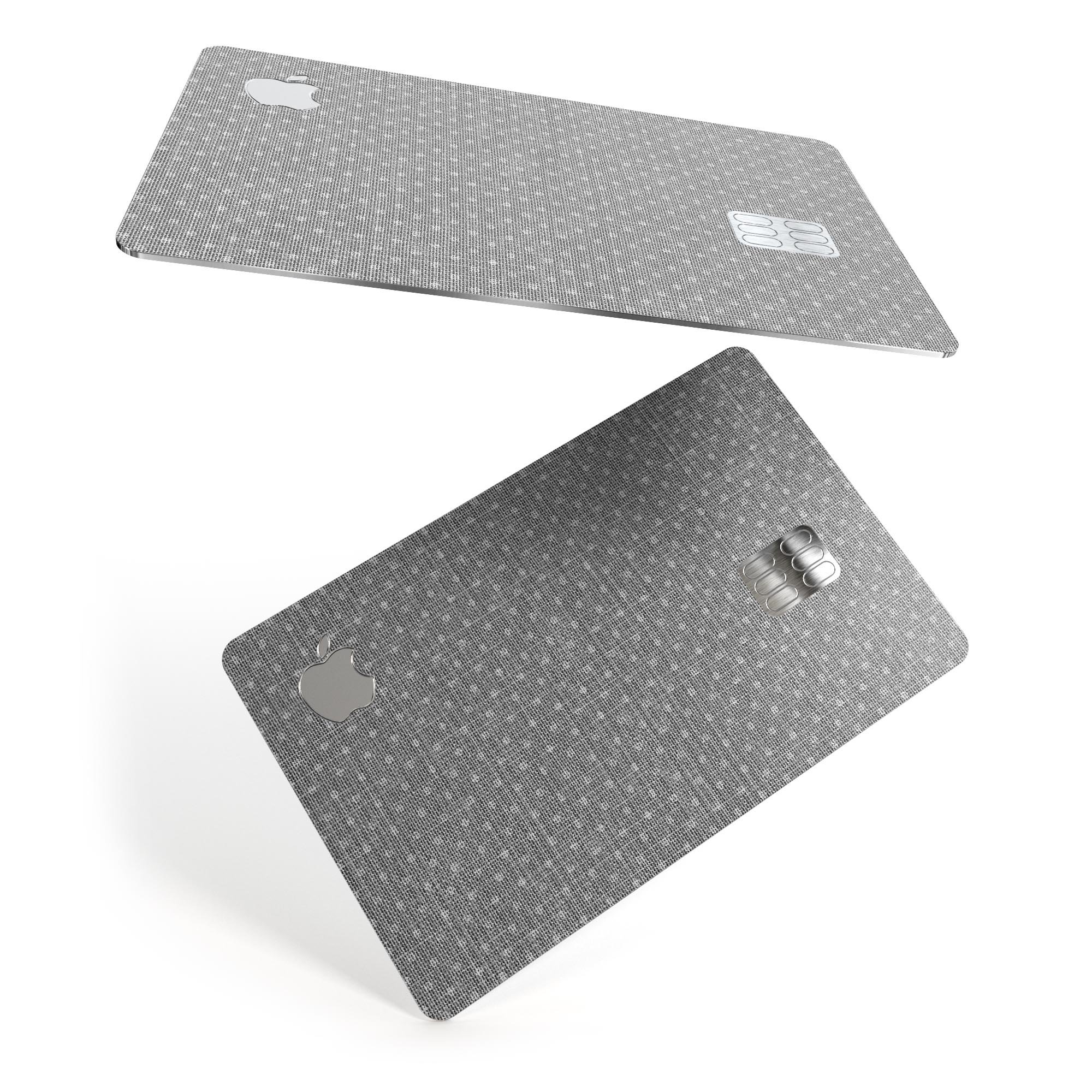 Gray Micro Dot Protective Decal for Apple Card, showcasing its premium vinyl texture and design.