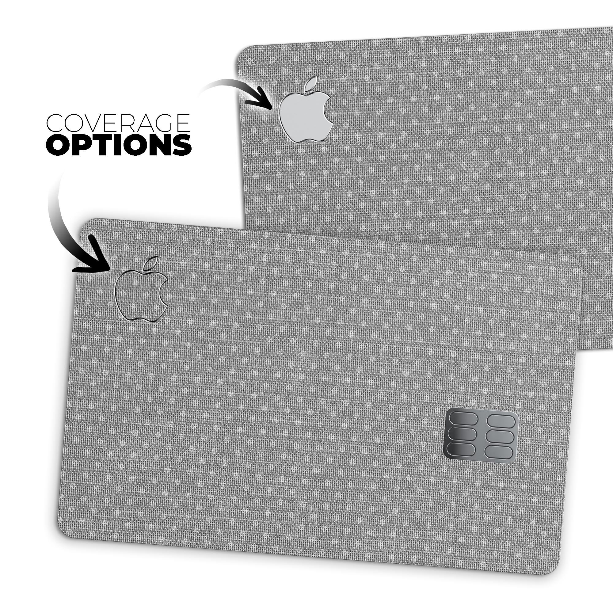 Gray Micro Dot Protective Decal for Apple Card, showcasing its premium vinyl texture and design.