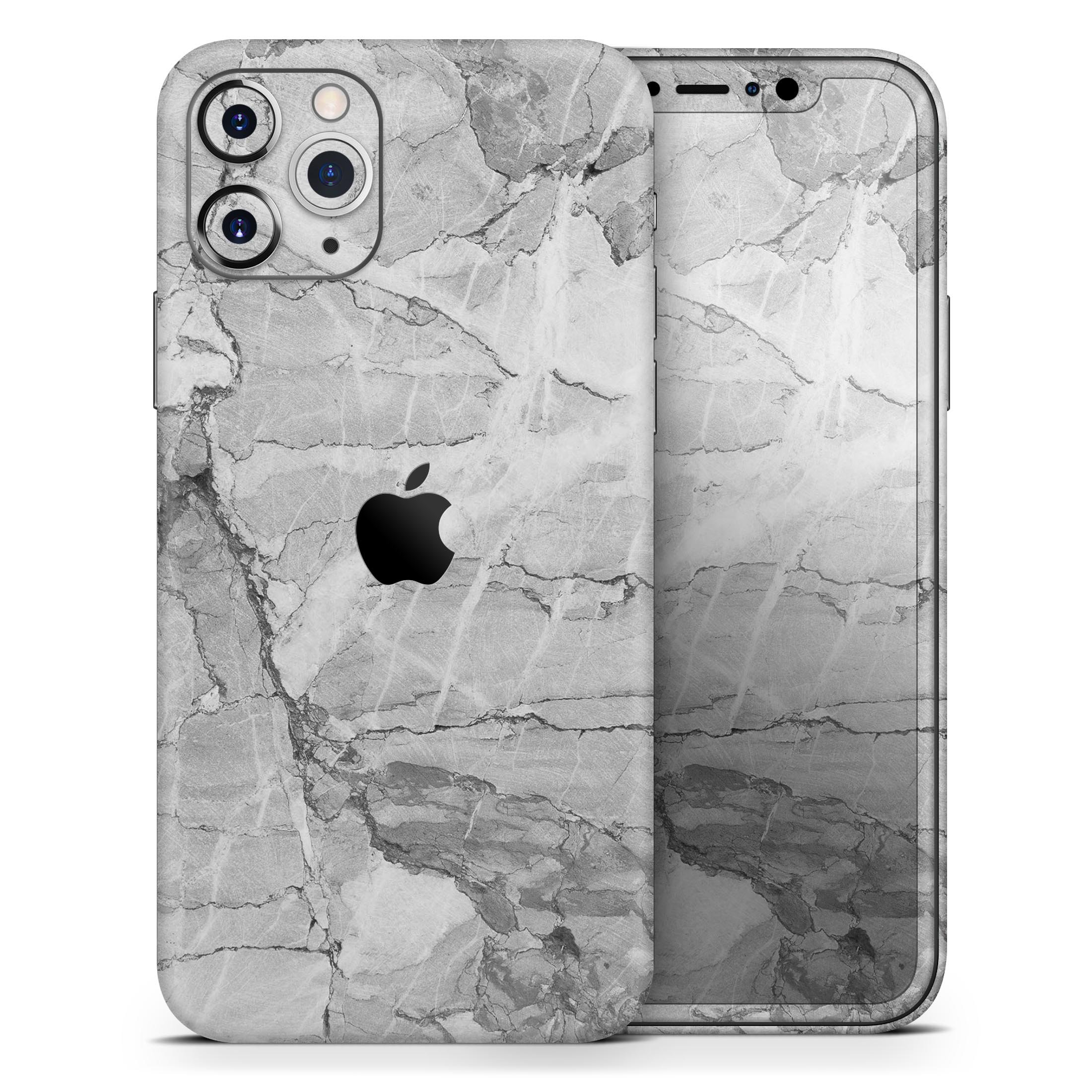 Gray Slate Marble Skin-Kit for Apple iPhone 14 and 13, showcasing a stylish marble design.