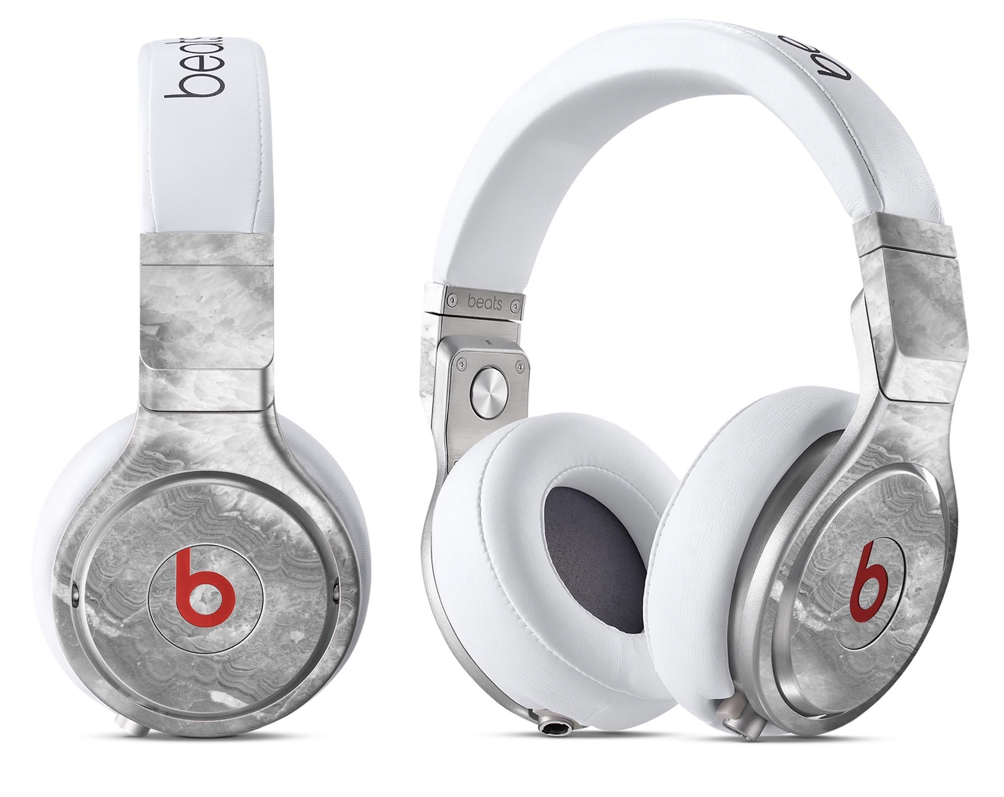 Gray Slate Marble V26 skin decal wrap kit for Beats by Dre, showcasing a stylish marble design that fits snugly on the headphones.