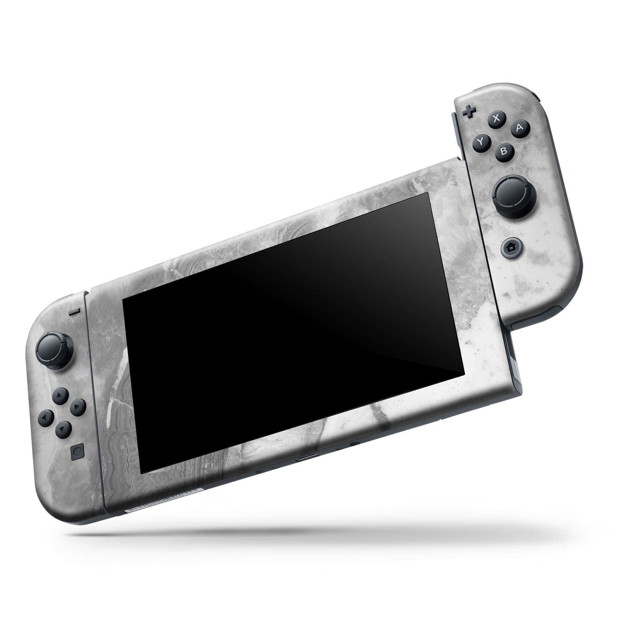 Gray Slate Marble V26 skin decal wrap kit for Nintendo Switch, showcasing a stylish marble design that fits snugly on the console.