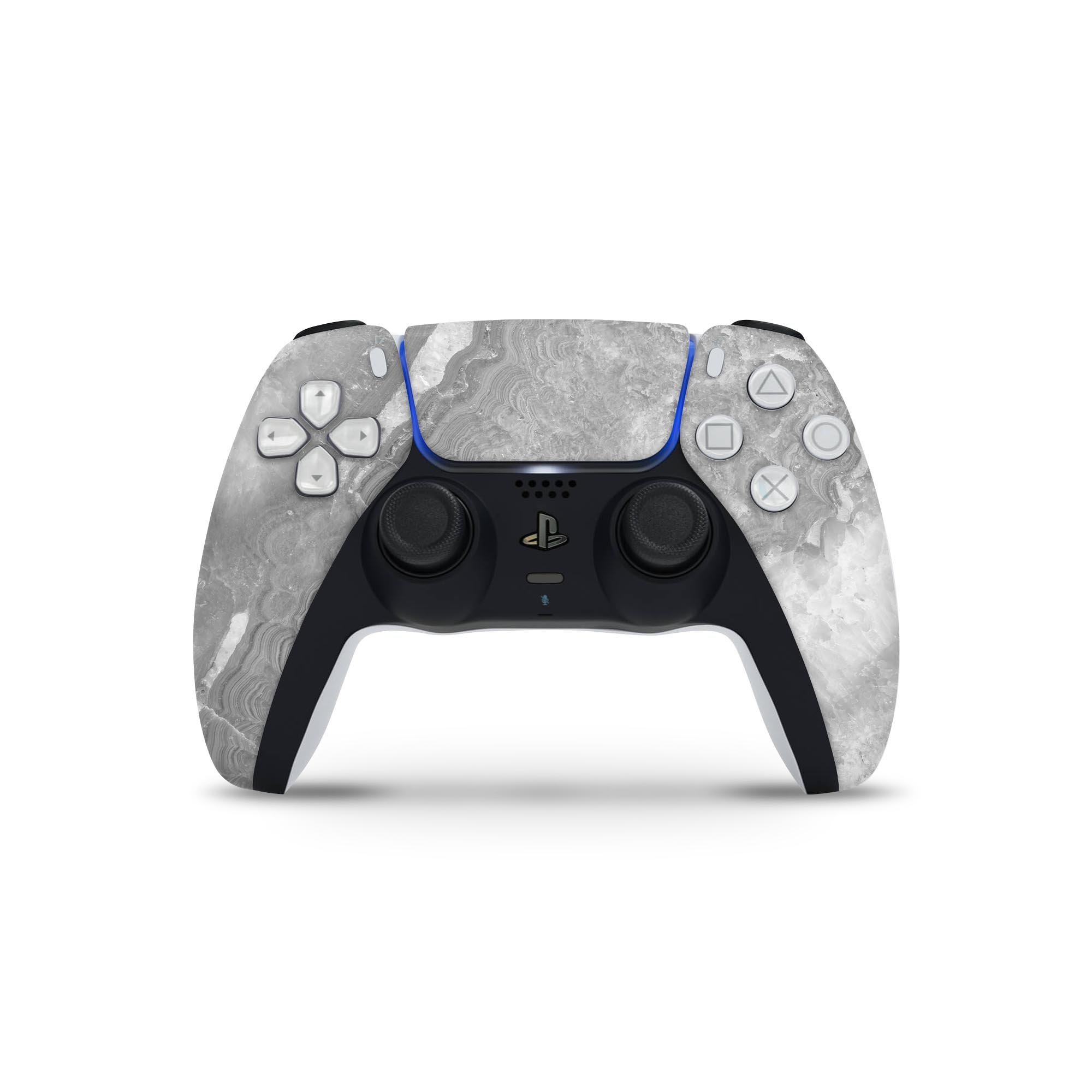 Gray Slate Marble V26 skin decal wrap kit for Sony Playstation 5, showcasing a sleek marble design that fits snugly on the console.