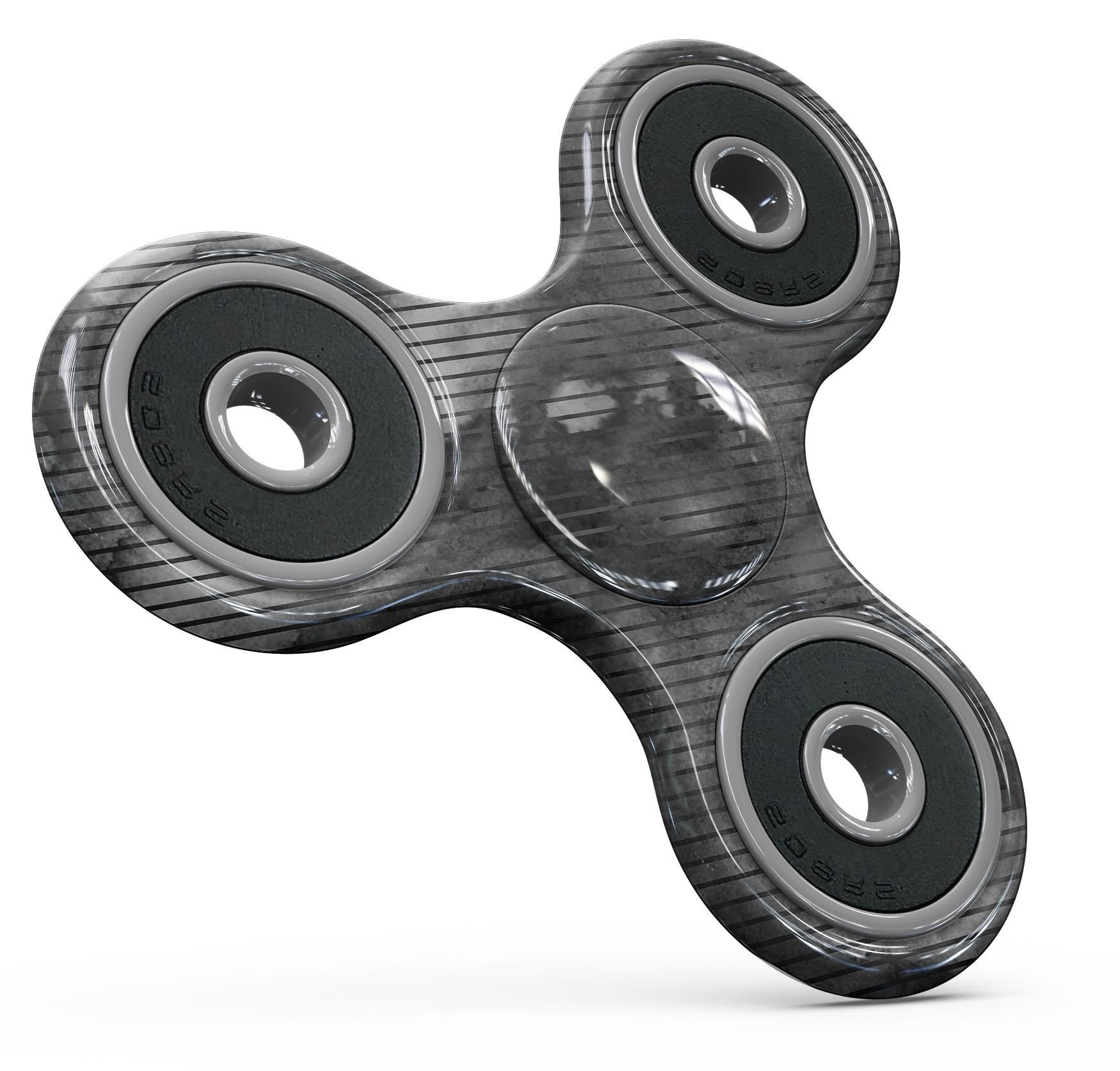 Gray Watercolor Stripes Full-Body Skin-Kit for fidget spinner, showcasing a stylish design and premium vinyl material.