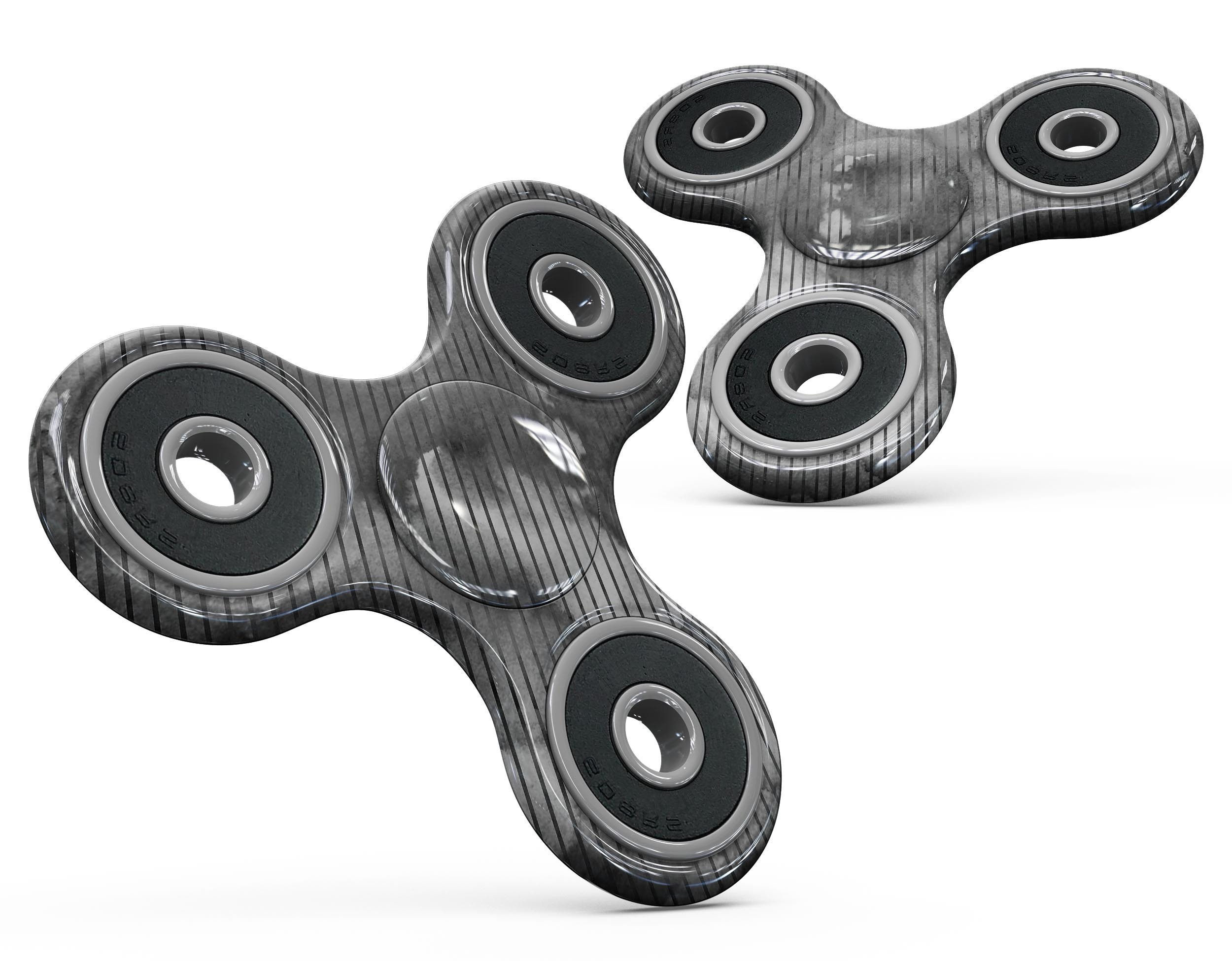 Gray Watercolor Stripes Full-Body Skin-Kit for fidget spinner, showcasing a stylish design and premium vinyl material.