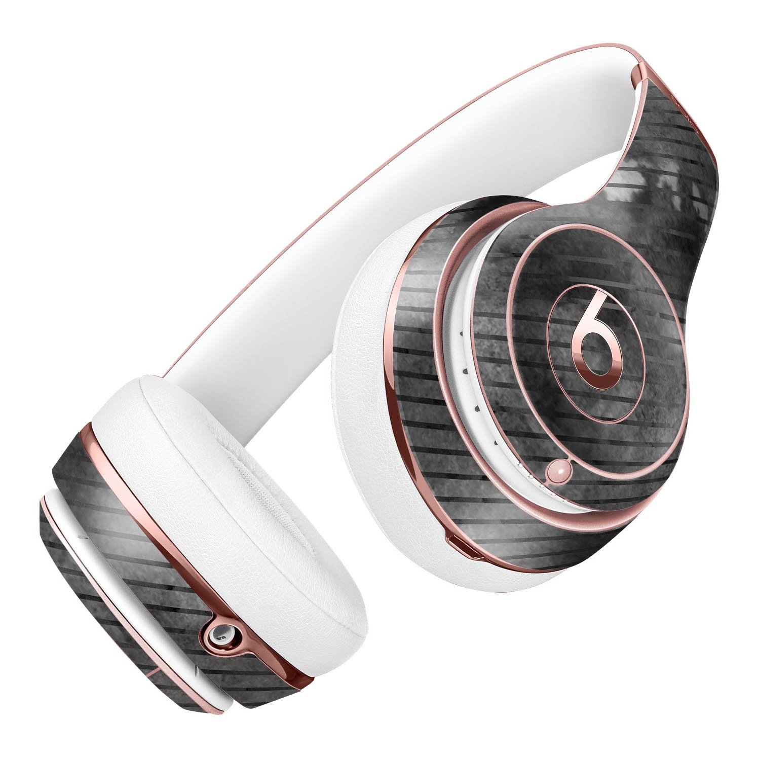 Gray Watercolor Stripes Full-Body Skin Kit designed for Beats by Dre Solo 3 Wireless Headphones, showcasing a stylish and protective vinyl design.