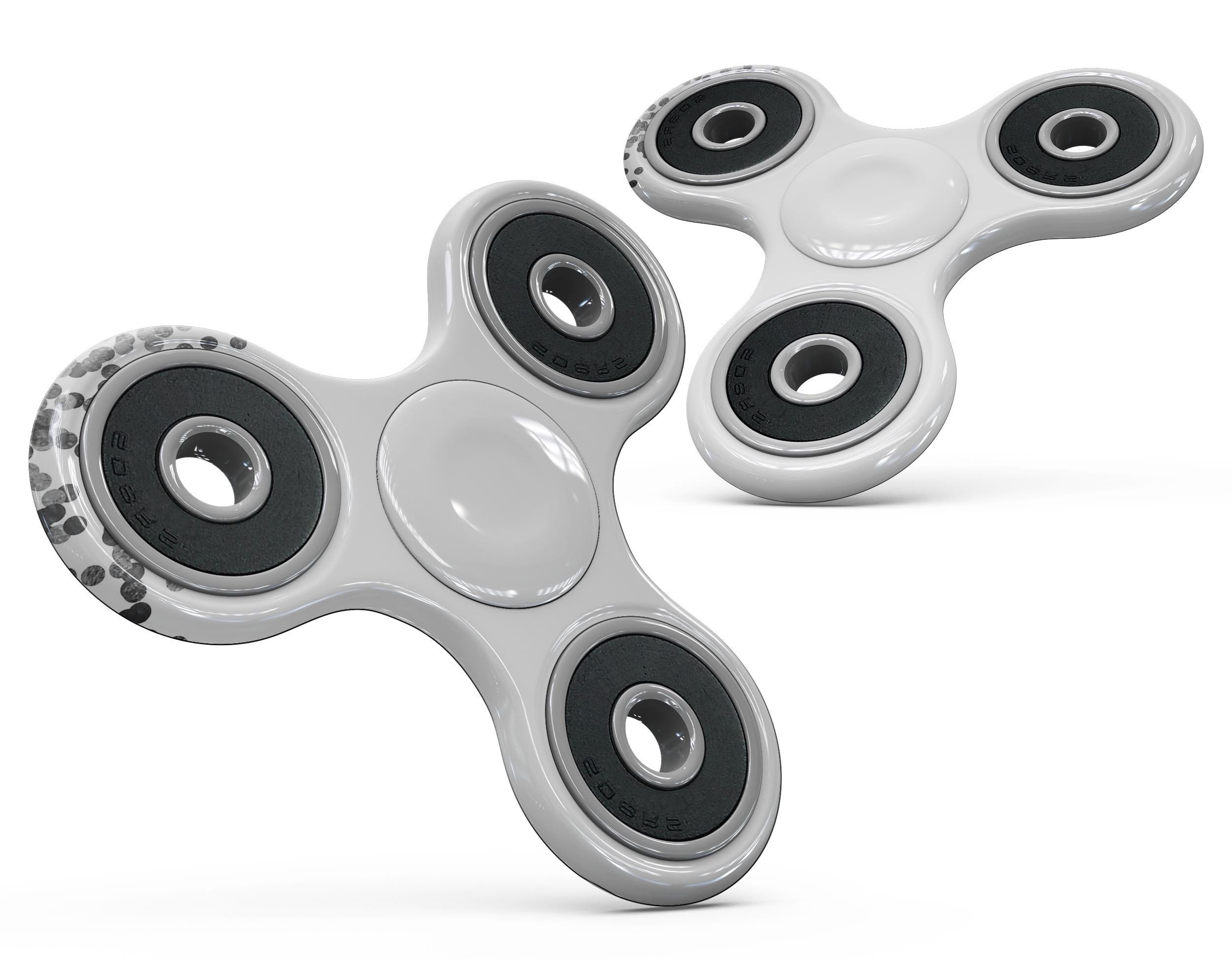 Grayscale Descending Micro Dots Full-Body Skin-Kit for fidget spinner, showcasing a stylish design and premium vinyl material.