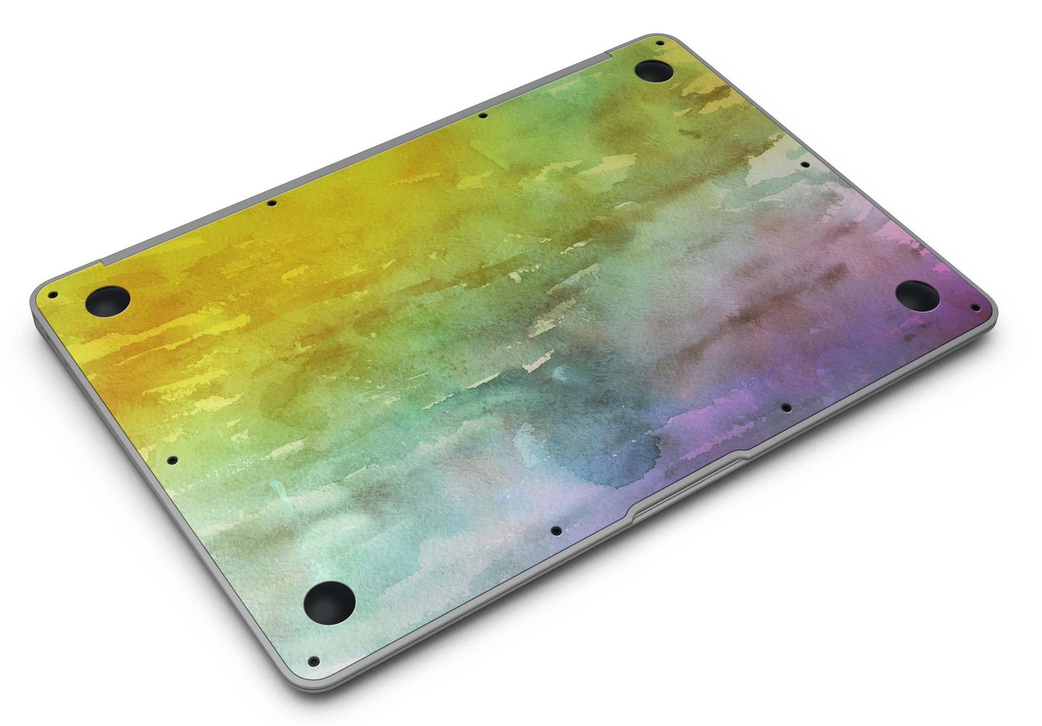 Green 592 Absorbed Watercolor Texture MacBook Air skin, showcasing vibrant colors and a sleek design.