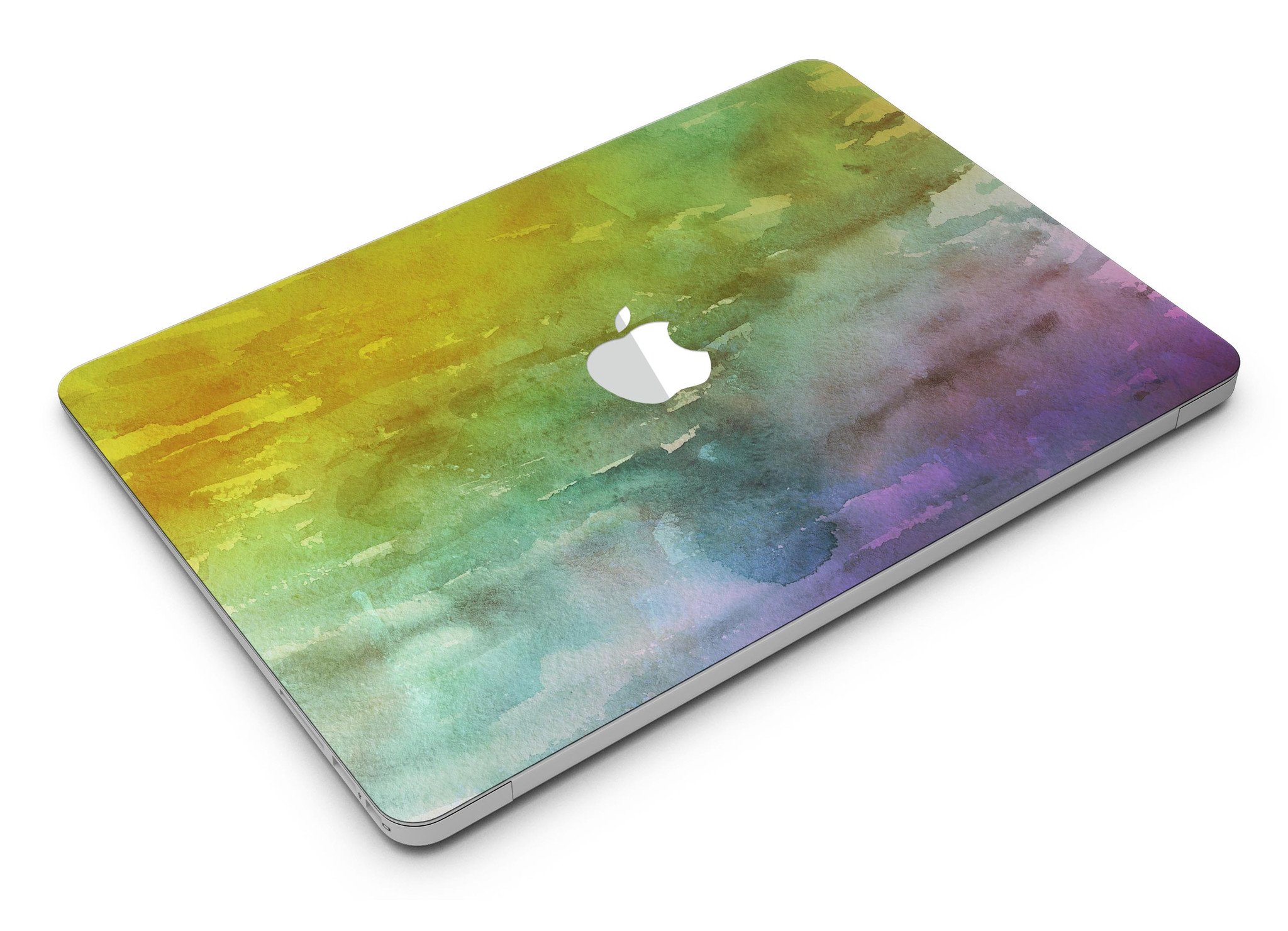 Green 592 Absorbed Watercolor Texture MacBook Air skin, showcasing vibrant colors and a sleek design.