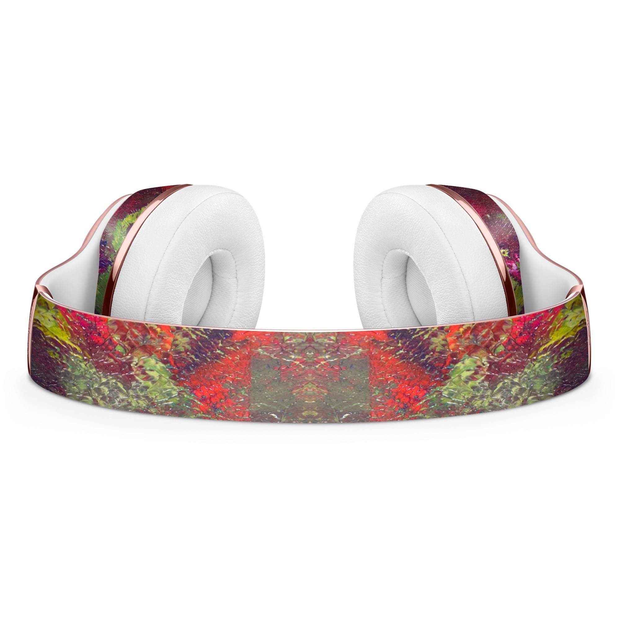 Green and Red Wet Oil Paint Skin Kit for Beats by Dre Solo 3 Wireless Headphones, showcasing vibrant colors and precise fit.