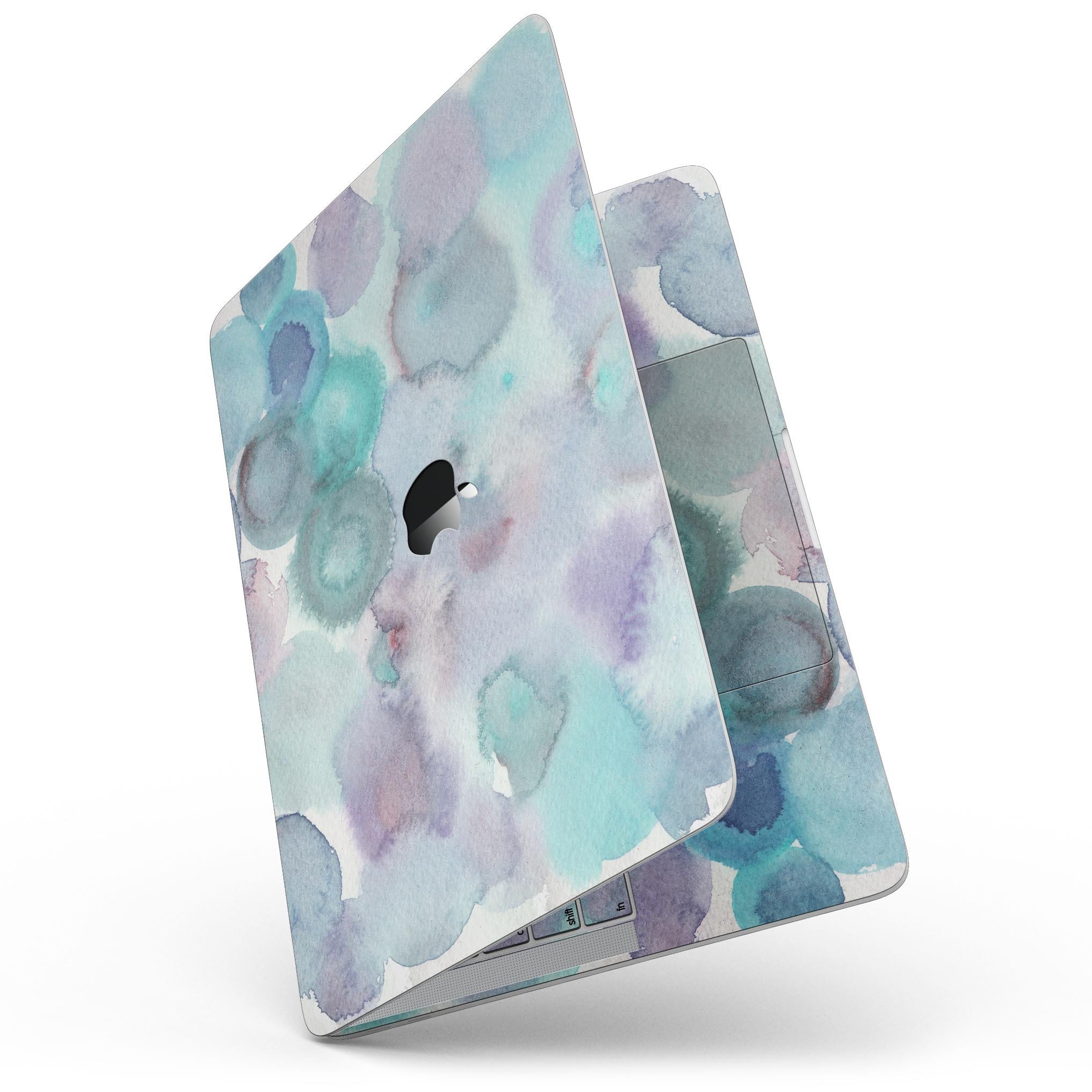 Green Blotted WaterColor Texture skin for 13" MacBook Pro without Touch Bar, showcasing vibrant watercolor design on premium vinyl.