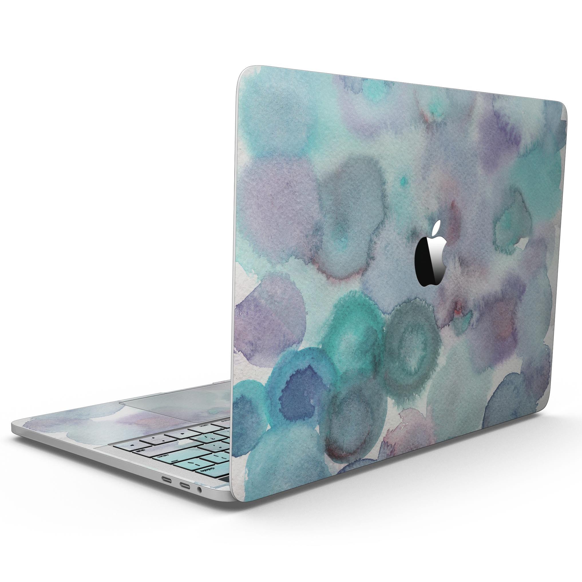 Green Blotted WaterColor Texture skin for 13" MacBook Pro without Touch Bar, showcasing vibrant watercolor design on premium vinyl.