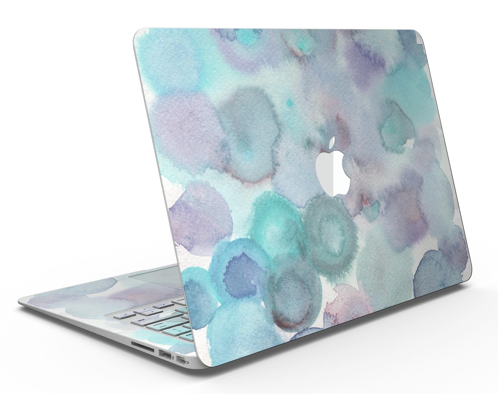 Green Blotted WaterColor Texture skin for MacBook Air, showcasing vibrant colors and a stylish design.