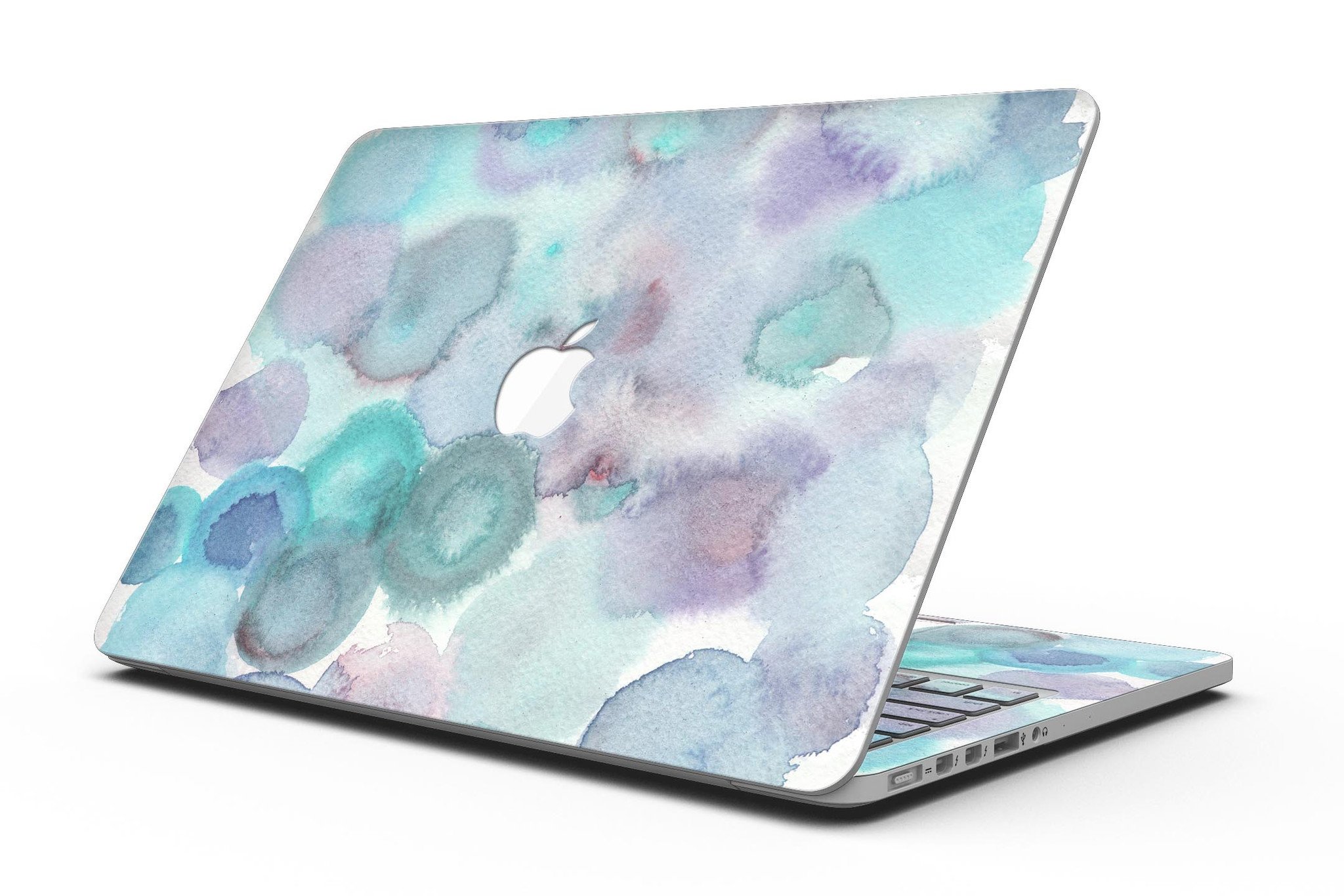 Green Blotted WaterColor Texture skin for MacBook Pro with Retina Display, showcasing vibrant colors and a stylish design.