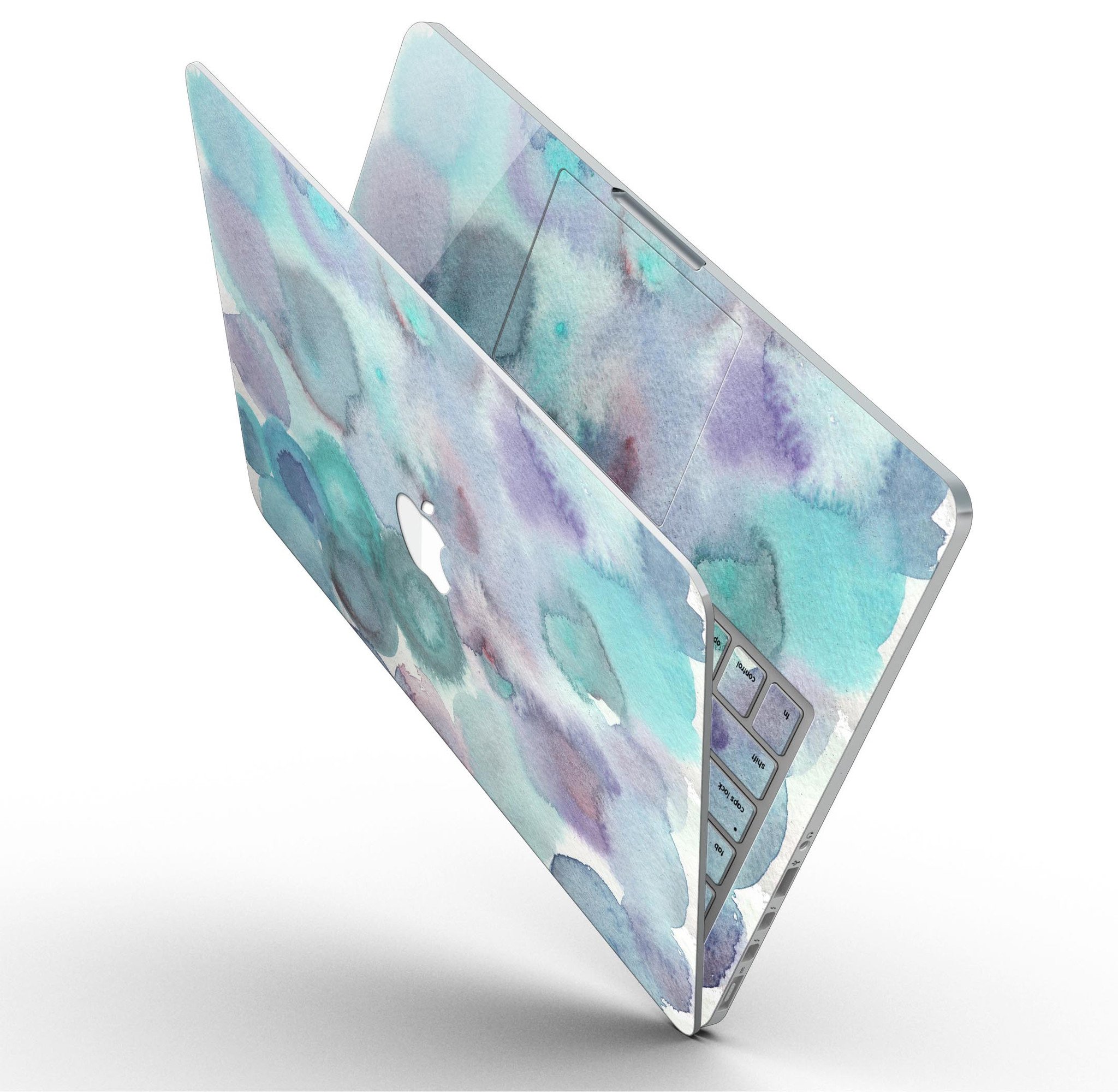 Green Blotted WaterColor Texture skin for MacBook Pro with Retina Display, showcasing vibrant colors and a stylish design.